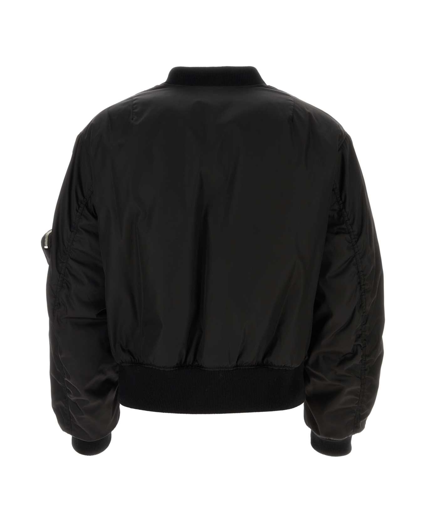 Prada Black Re-nylon Padded Bomber Jacket - NERO