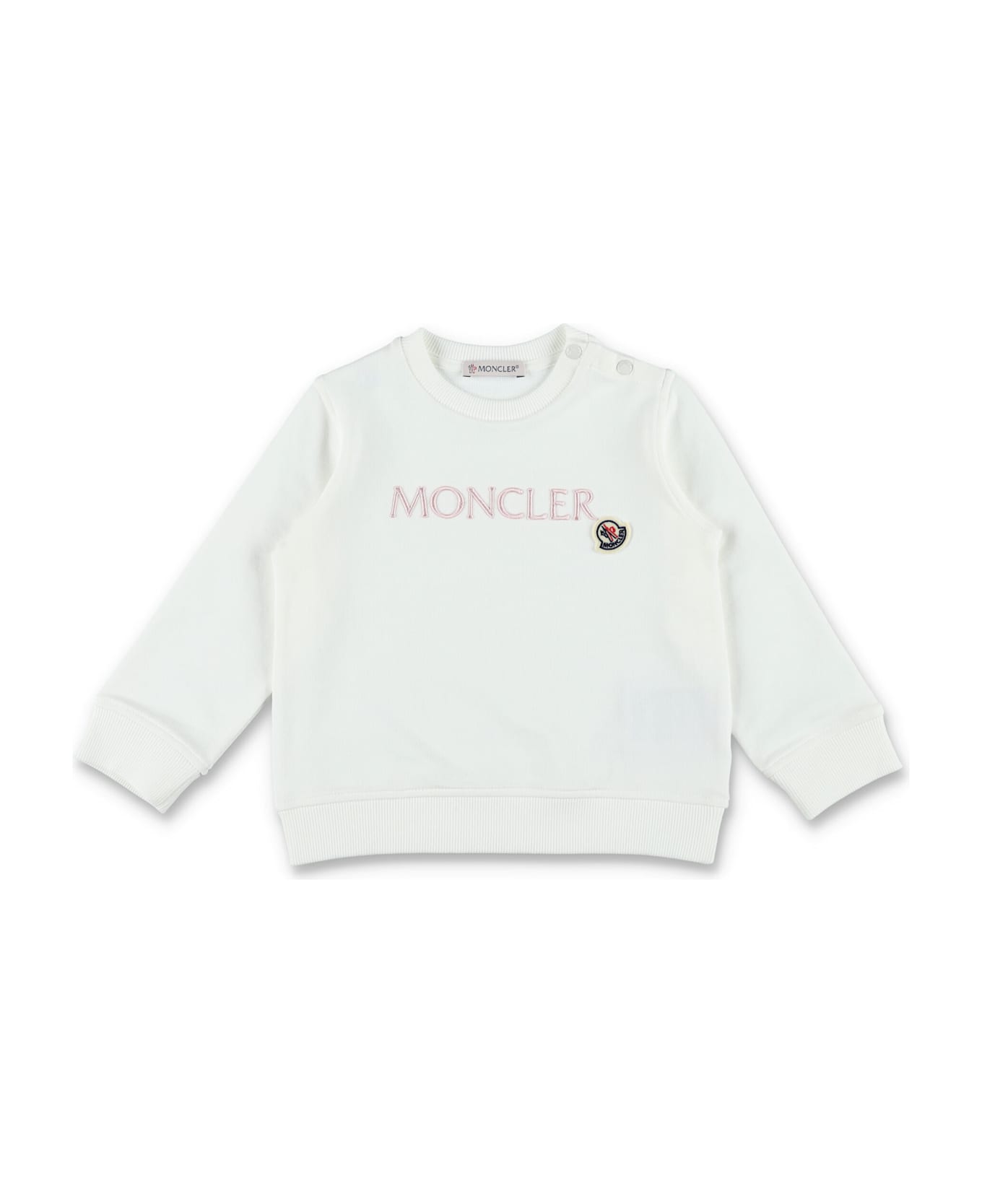 Moncler Kid - Embroidered Logo Coton Sweatshirt - WHITE