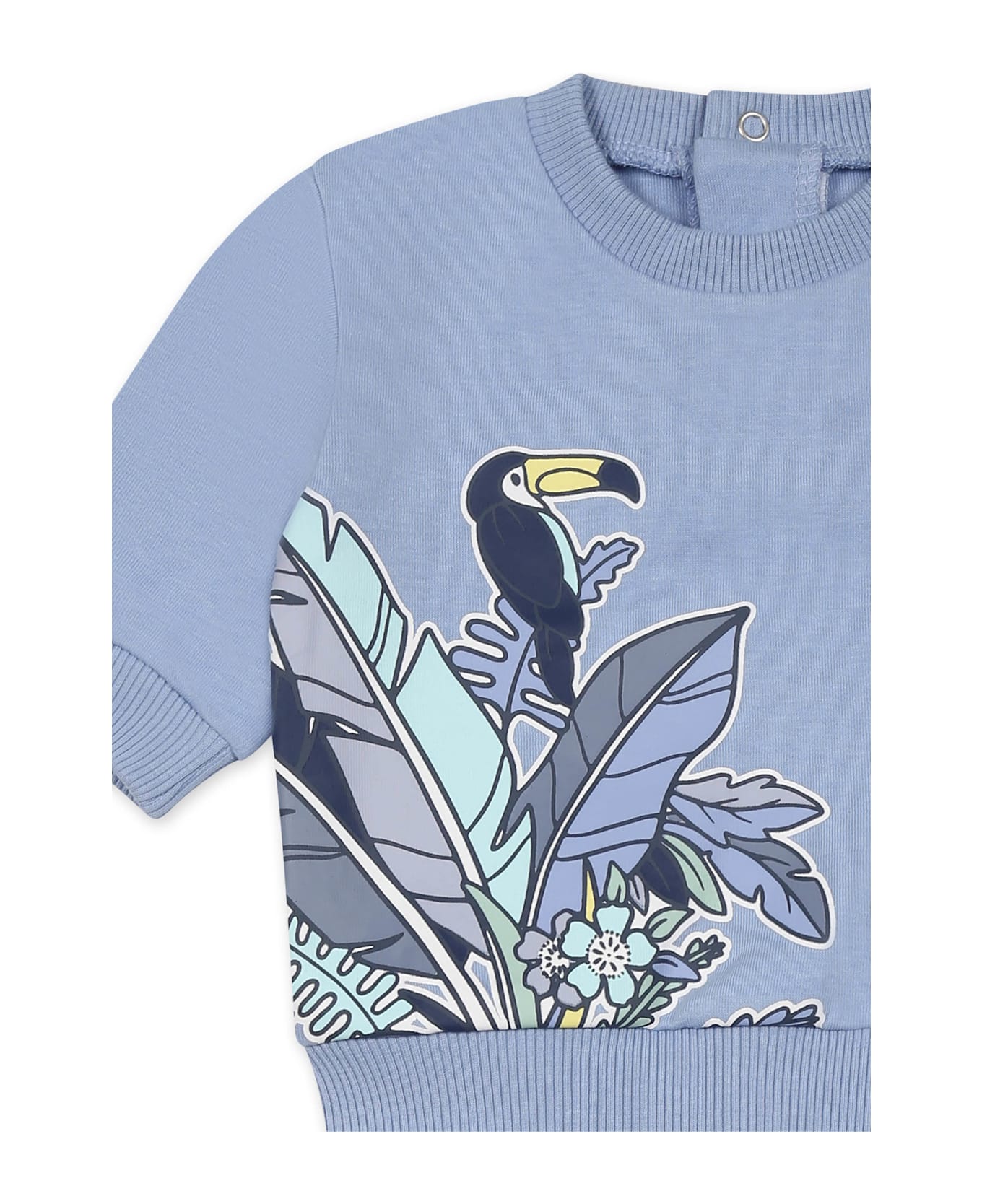Kenzo Kids Light Blue Birth Suit For Baby Boy With Logo - Light Blue