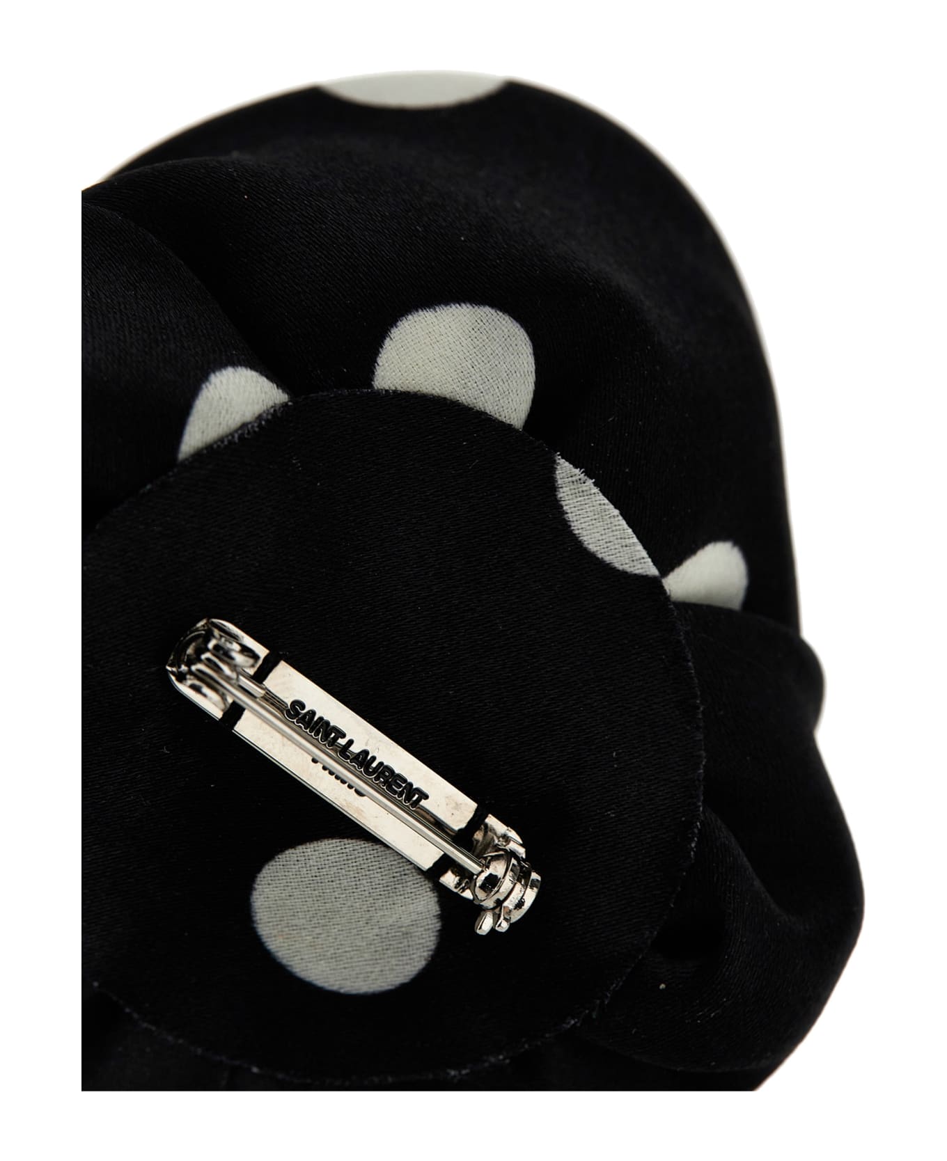 Saint Laurent Polka Dot Pink Brooch - White/Black