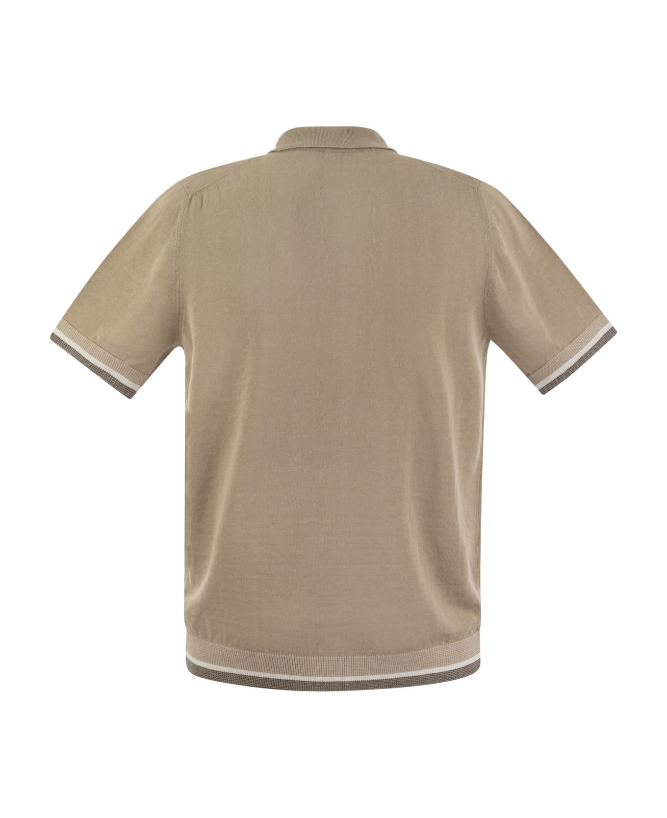 Peserico Linen And Cotton Yarn Jersey - Beige
