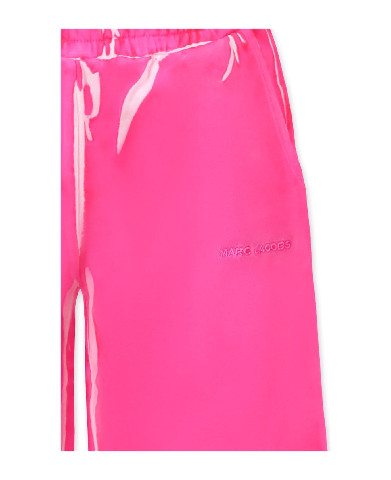 Little Marc Jacobs Fuchsia Trousers For Girl With Logo - Fuchsia