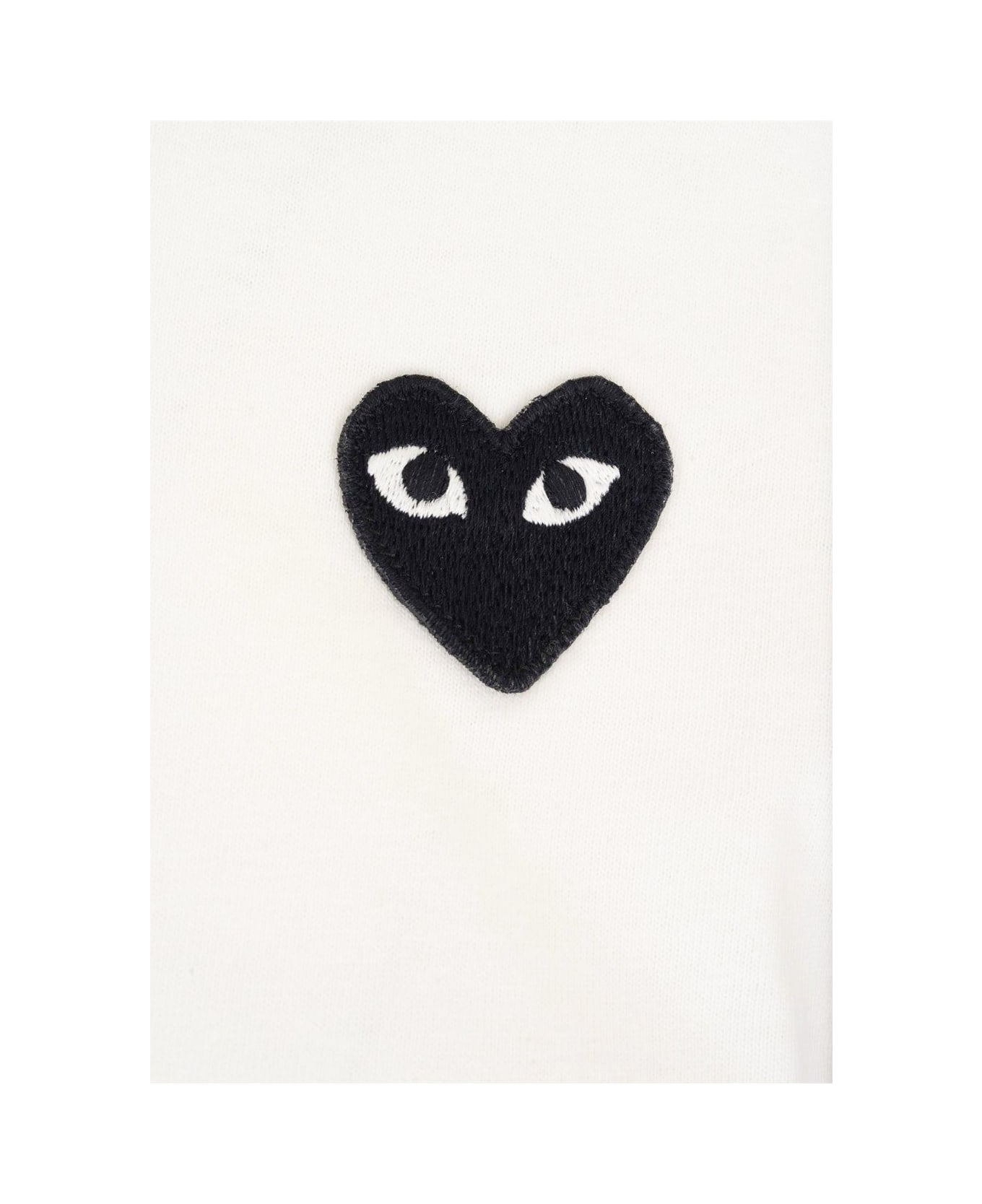 Comme des Garçons Play Black Heart Polo Shirt - White