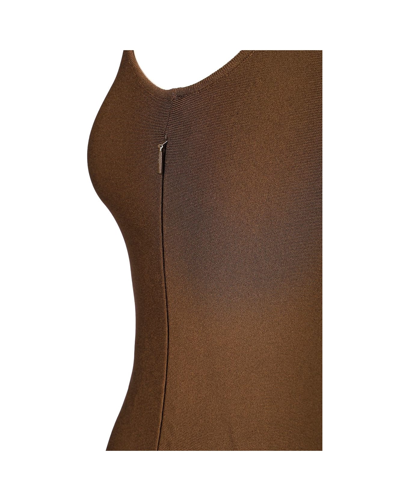 Fendi Dress Sheer Viscose Knit - Brown