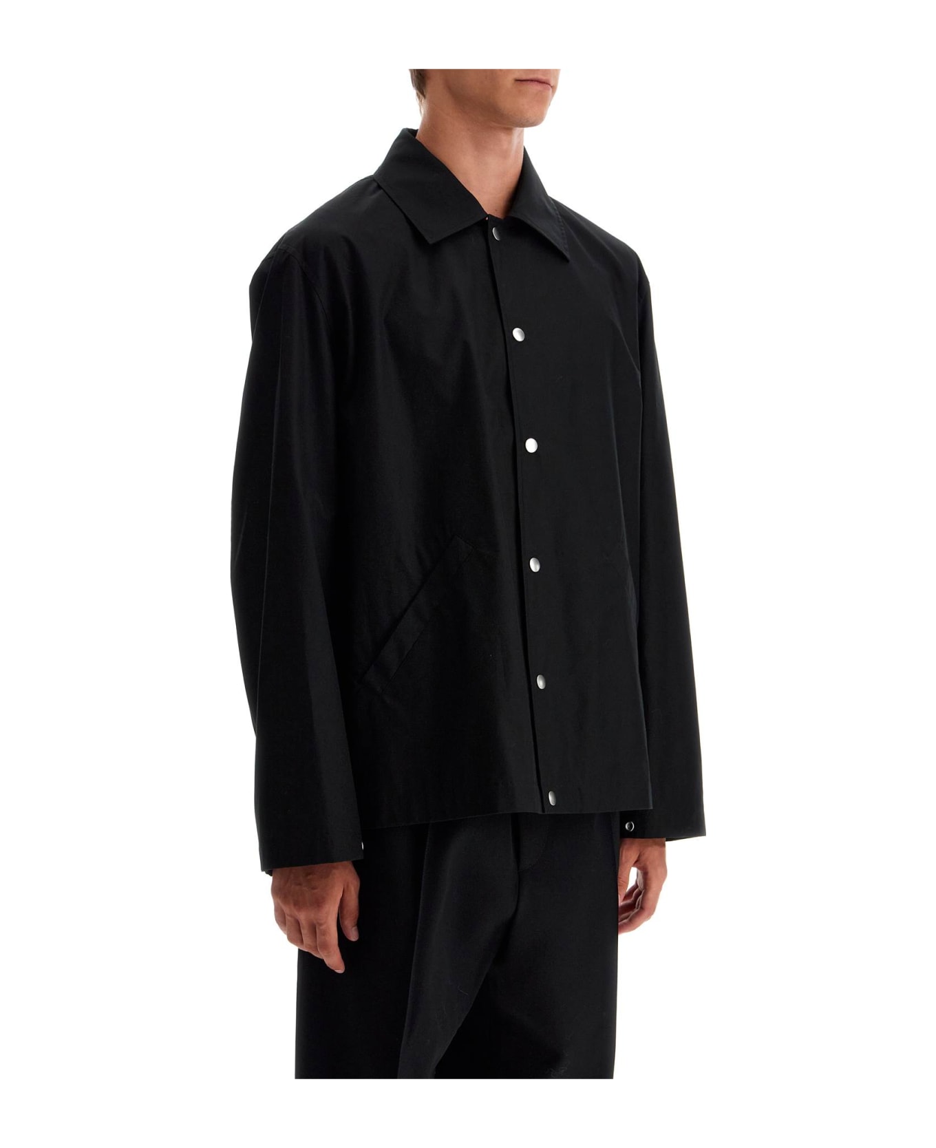 Jil Sander Cotton Logo Overshirt With - BLACK (Black)