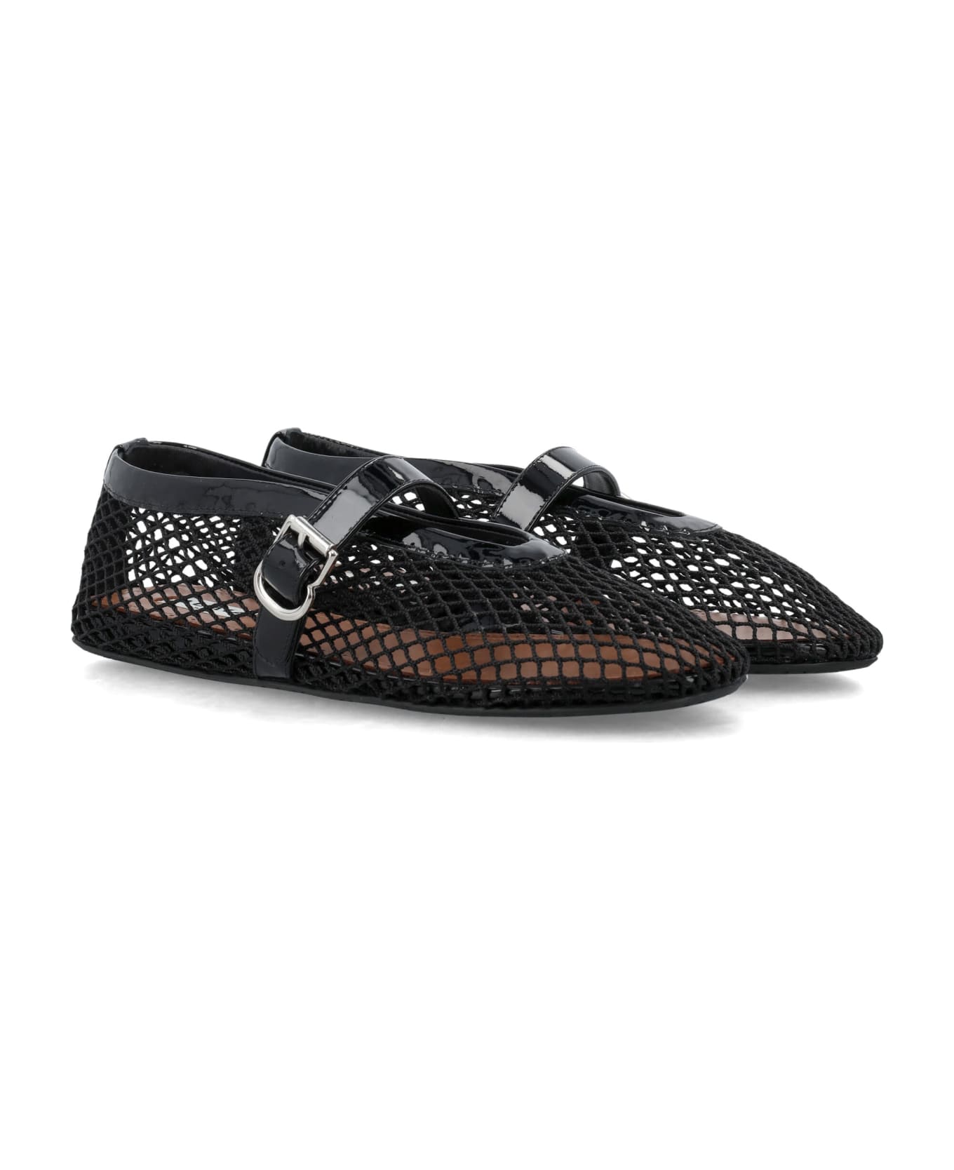 Alaia Fishnet Ballet Flat - Black