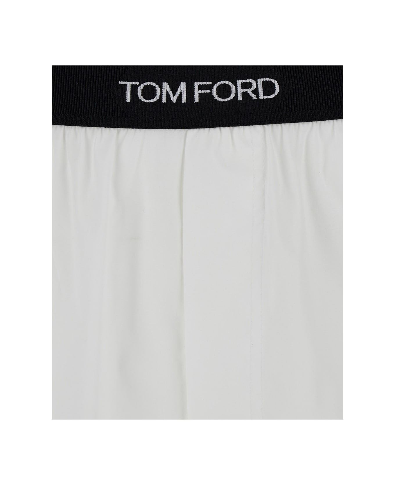 Tom Ford White Briefs With Branded Band In Tech Fabric Man - White