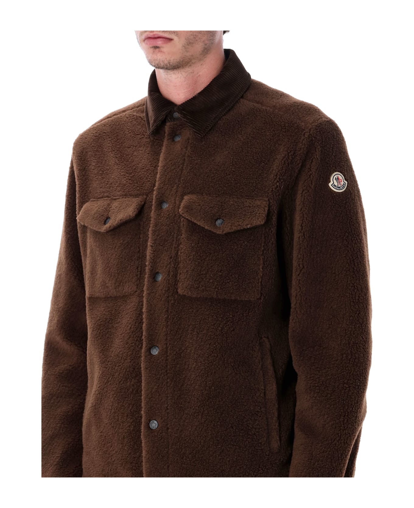 Moncler Fleece Overshirt - BROWN シャツ