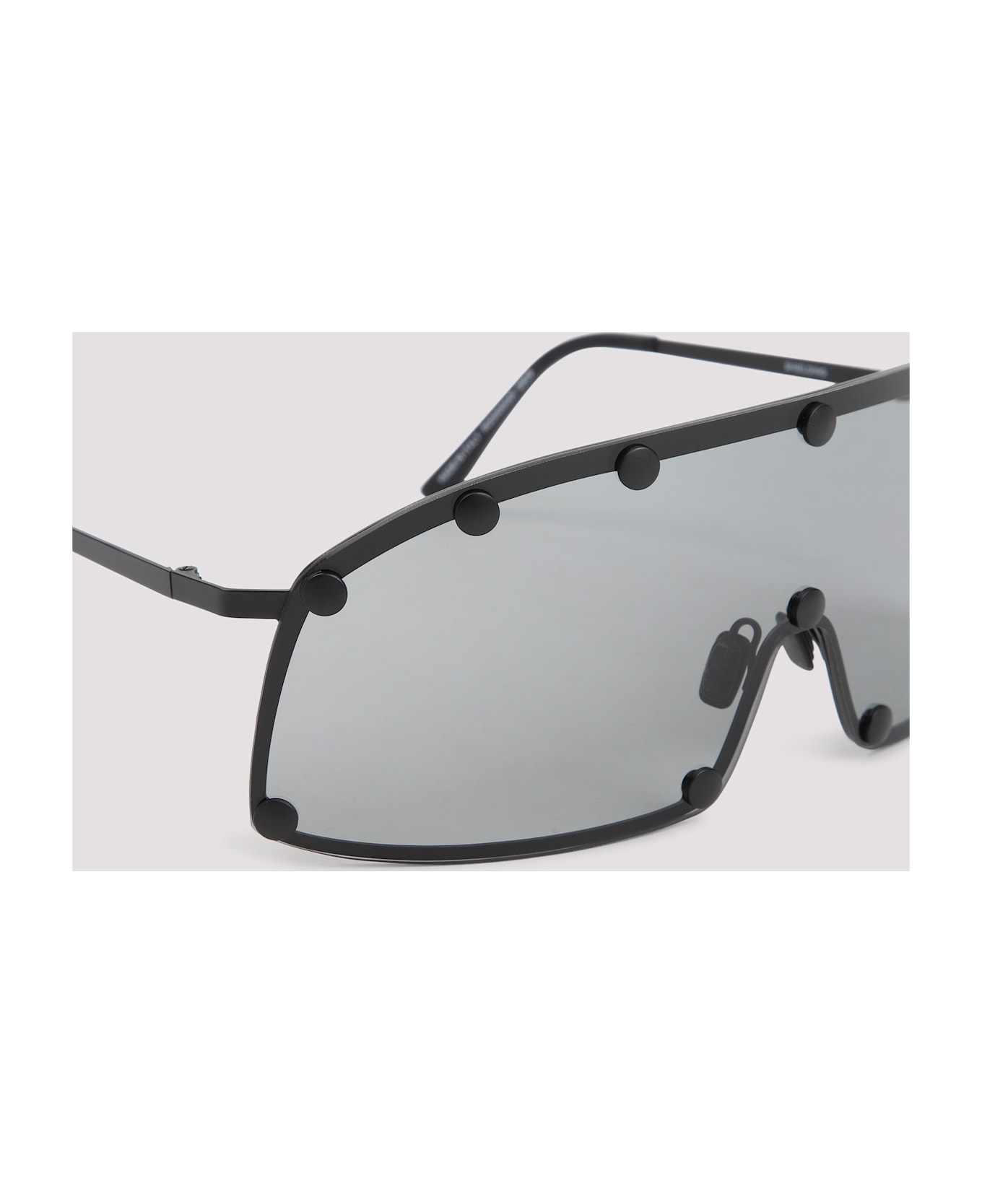 Rick Owens Shield-style Stainless Steel Frame Sunglasses - Black