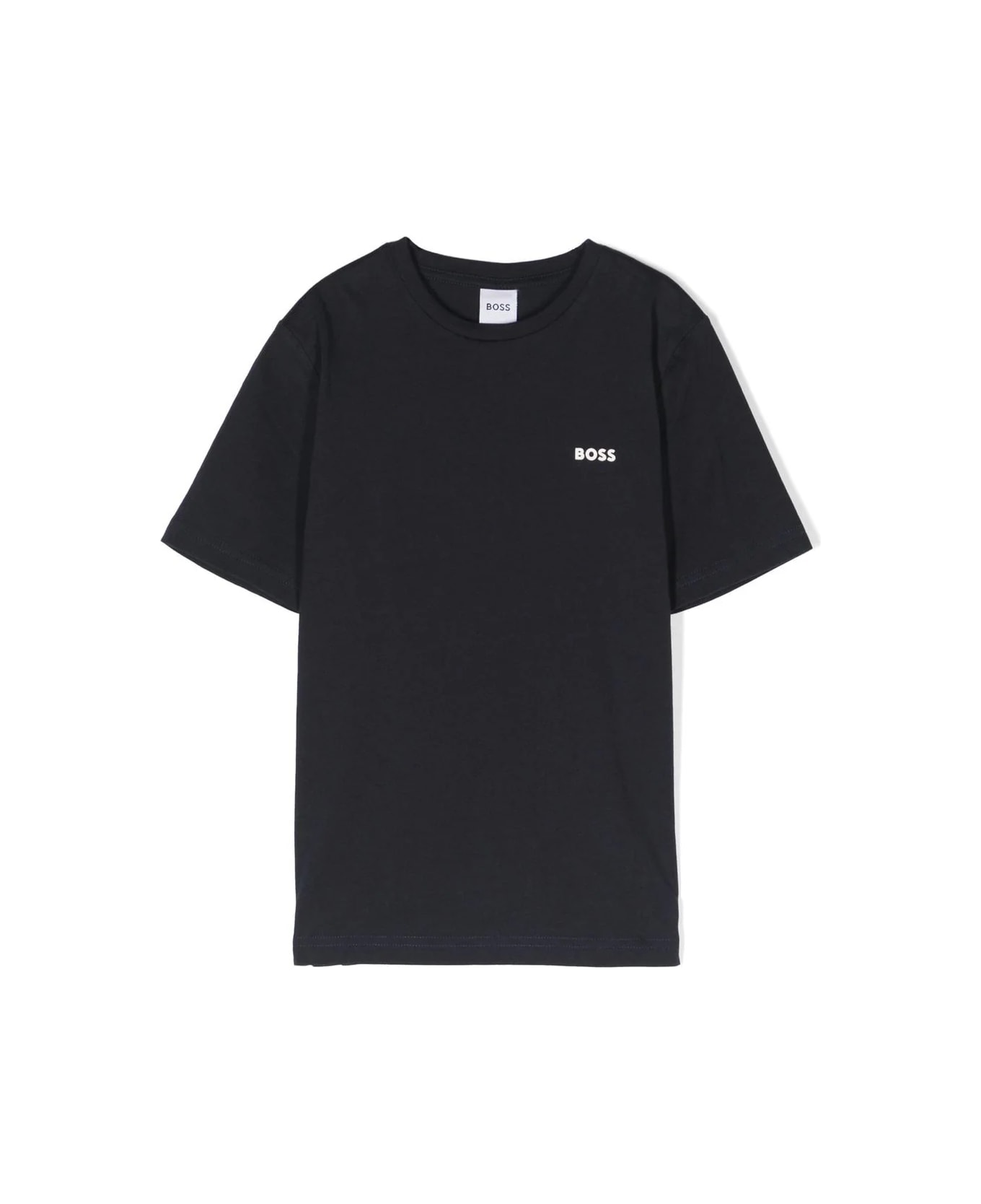 Hugo Boss T-shirt Con Logo Goffrato - Blue