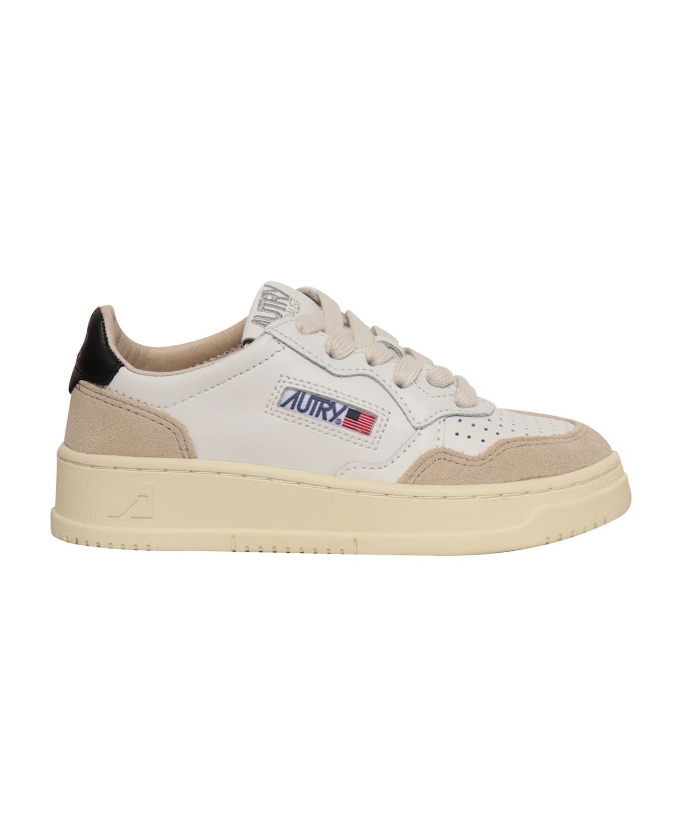 Autry Medalist Kids Low Kid Suede/four Wht/blk - WHITE