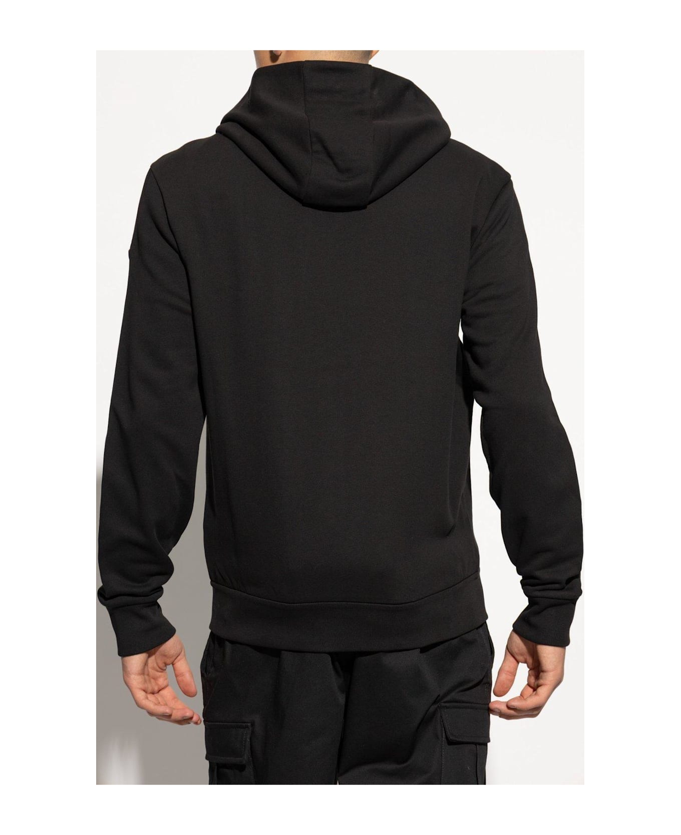 Moncler Logo Printed Zip-up Hoodie - Black