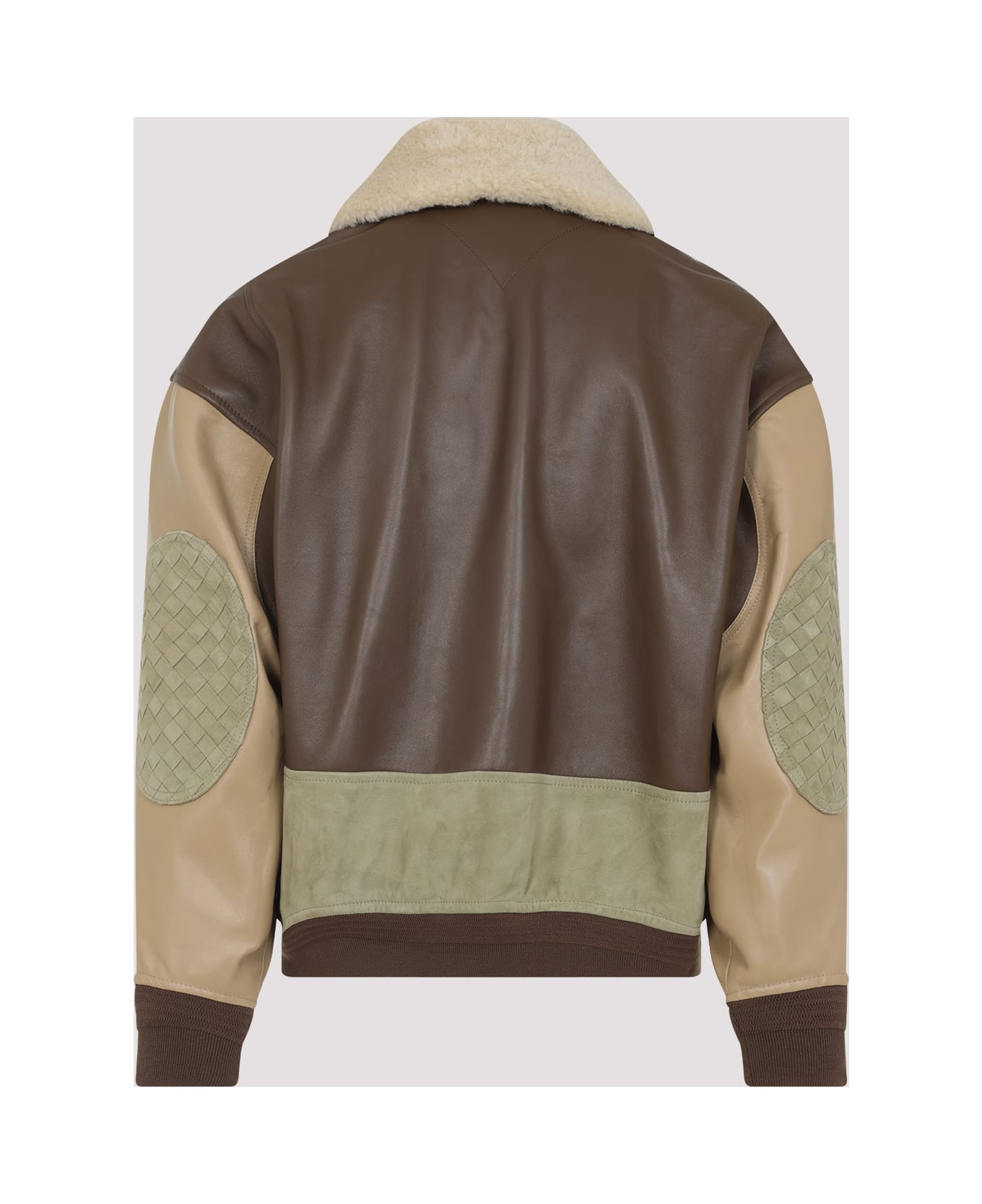 Bottega Veneta Leather Jacket - Dark Moss Sesame Travertine