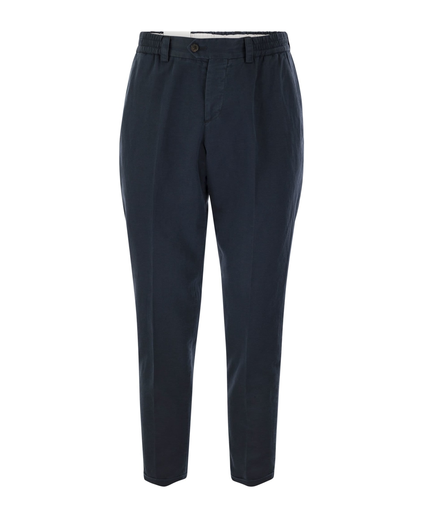 PT01 Rebel - Cotton And Linen Trousers - Blue