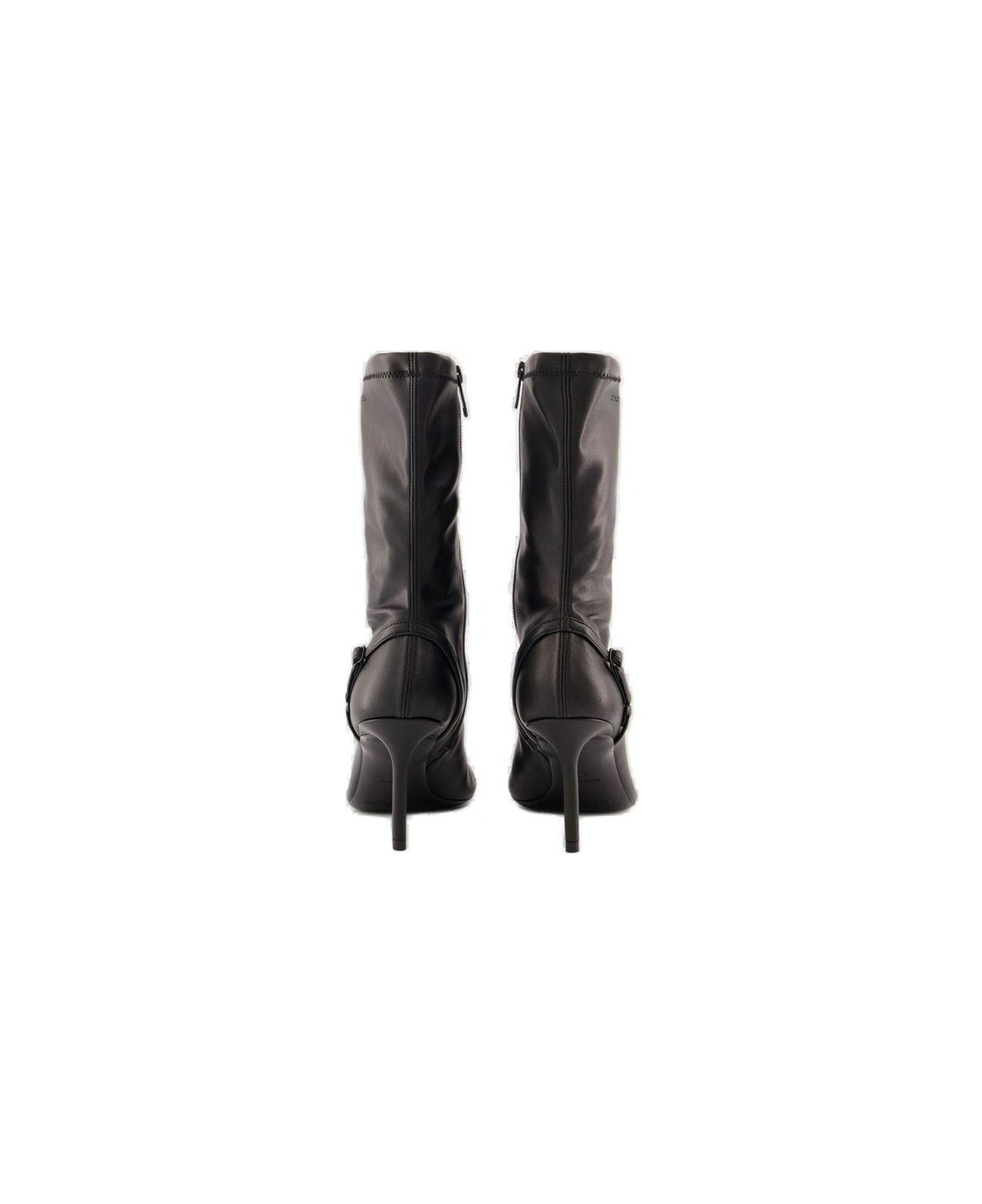 Courrèges Oblique Zipped Boots - BLACK