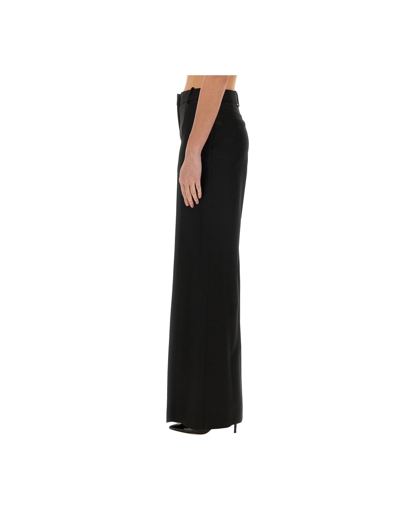 Nina Ricci Wide Gabardine Pants - BLACK
