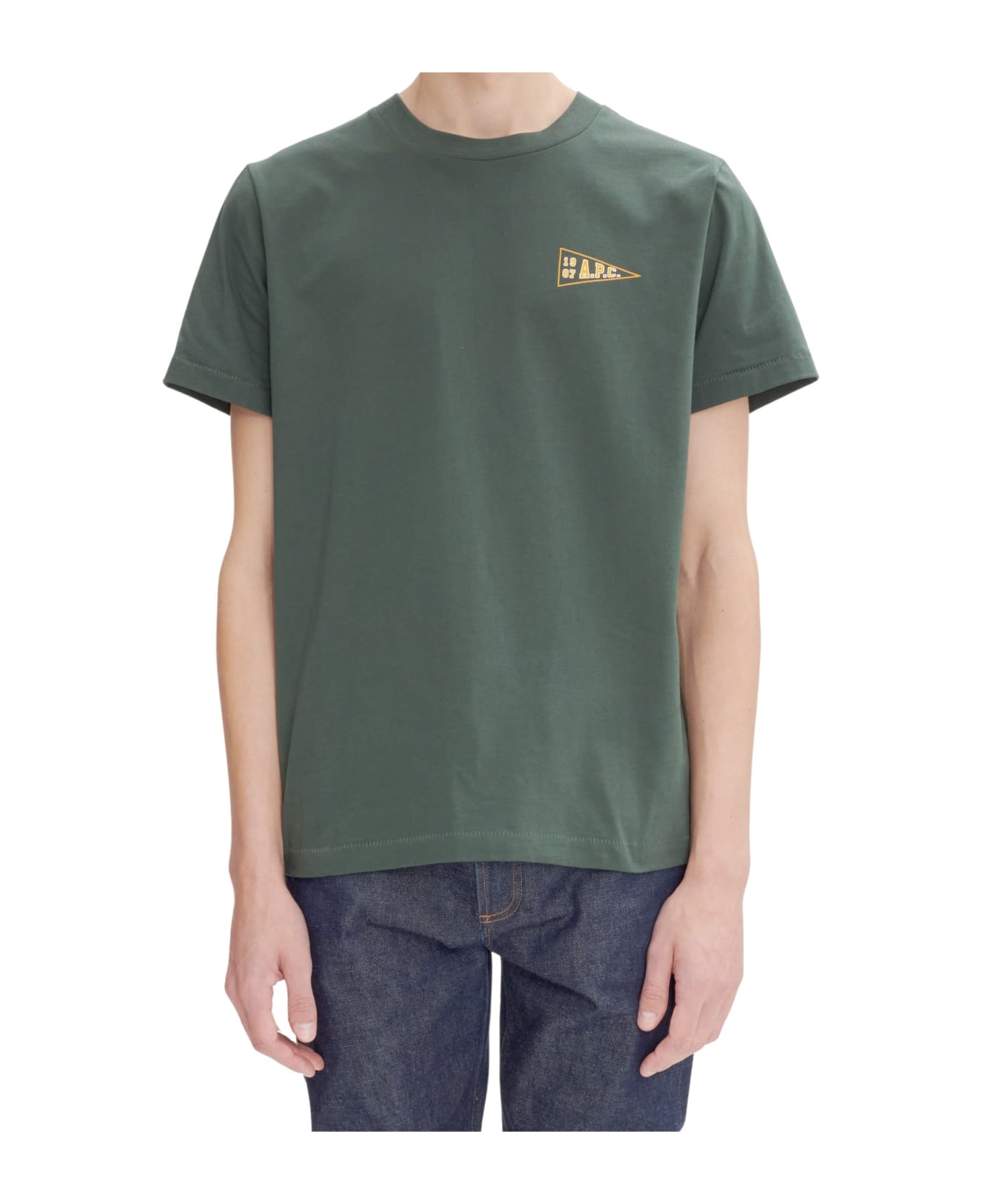A.P.C. T-shirt Standard University - Kaf Vert Fonce