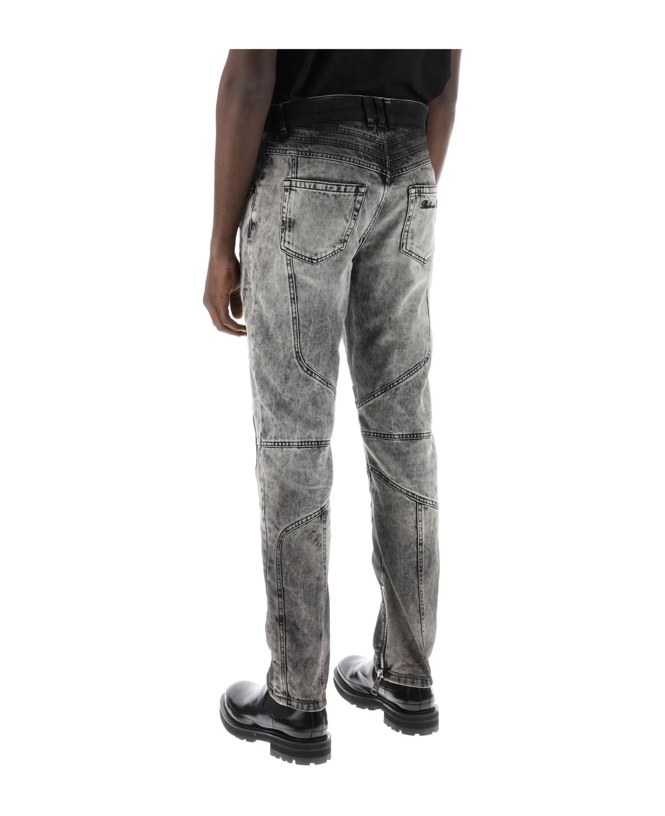 Balmain Motor Slim Fit Jeans - GRIS CLAIR DELAVE (Grey)