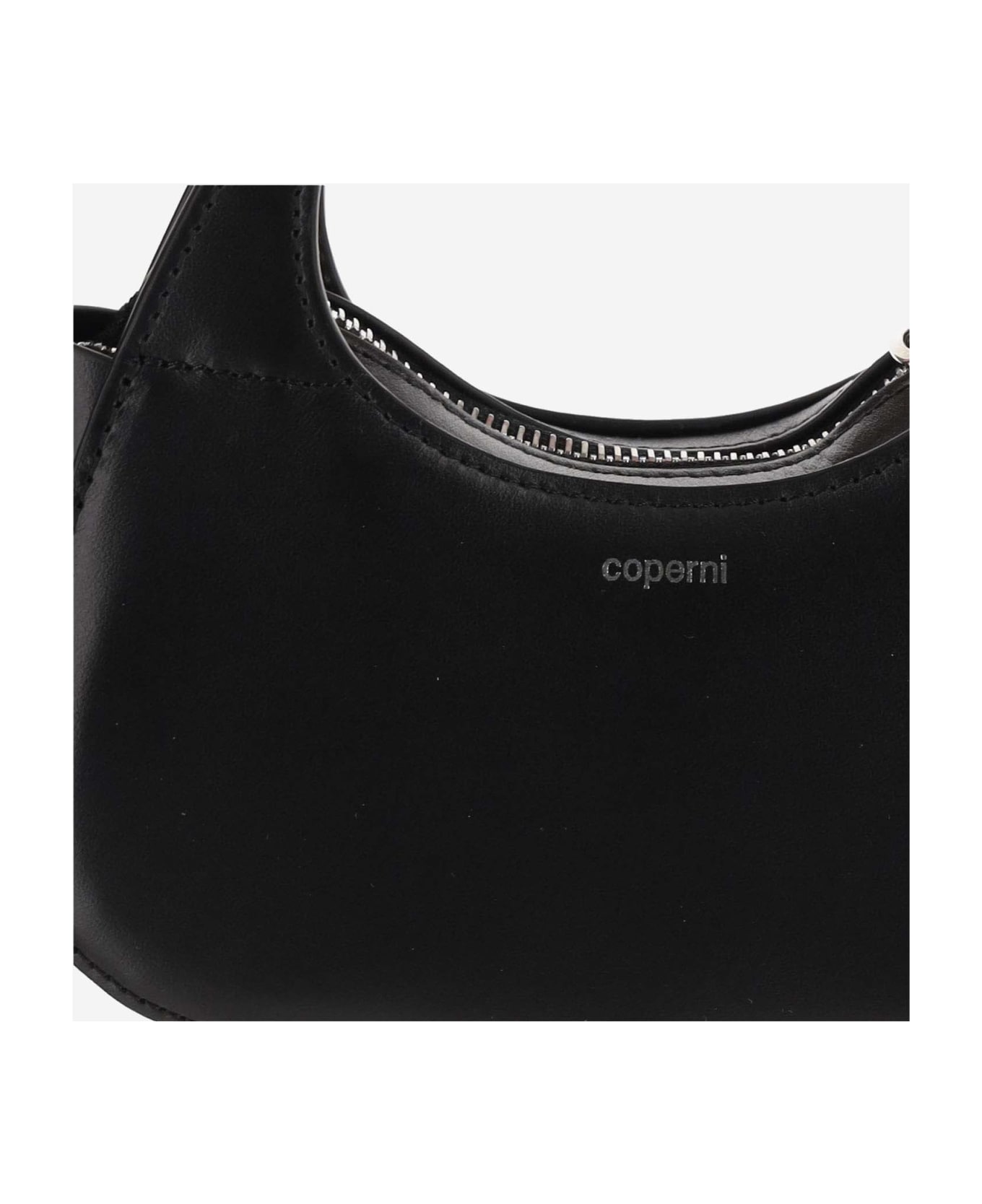 Coperni Micro Baguette Swipe Leather Bag - Black