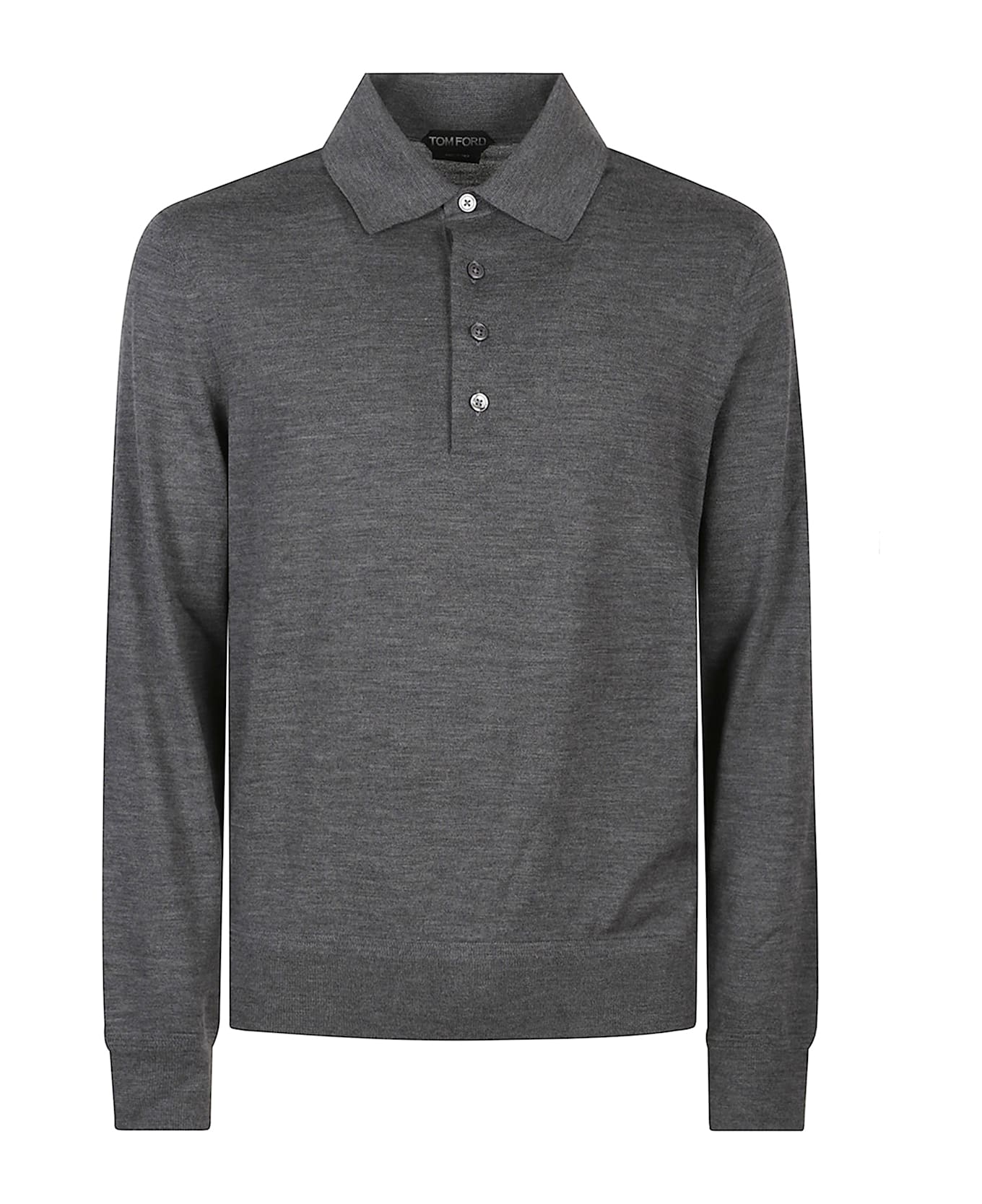 Tom Ford Long-sleeved Polo Shirt - GREY