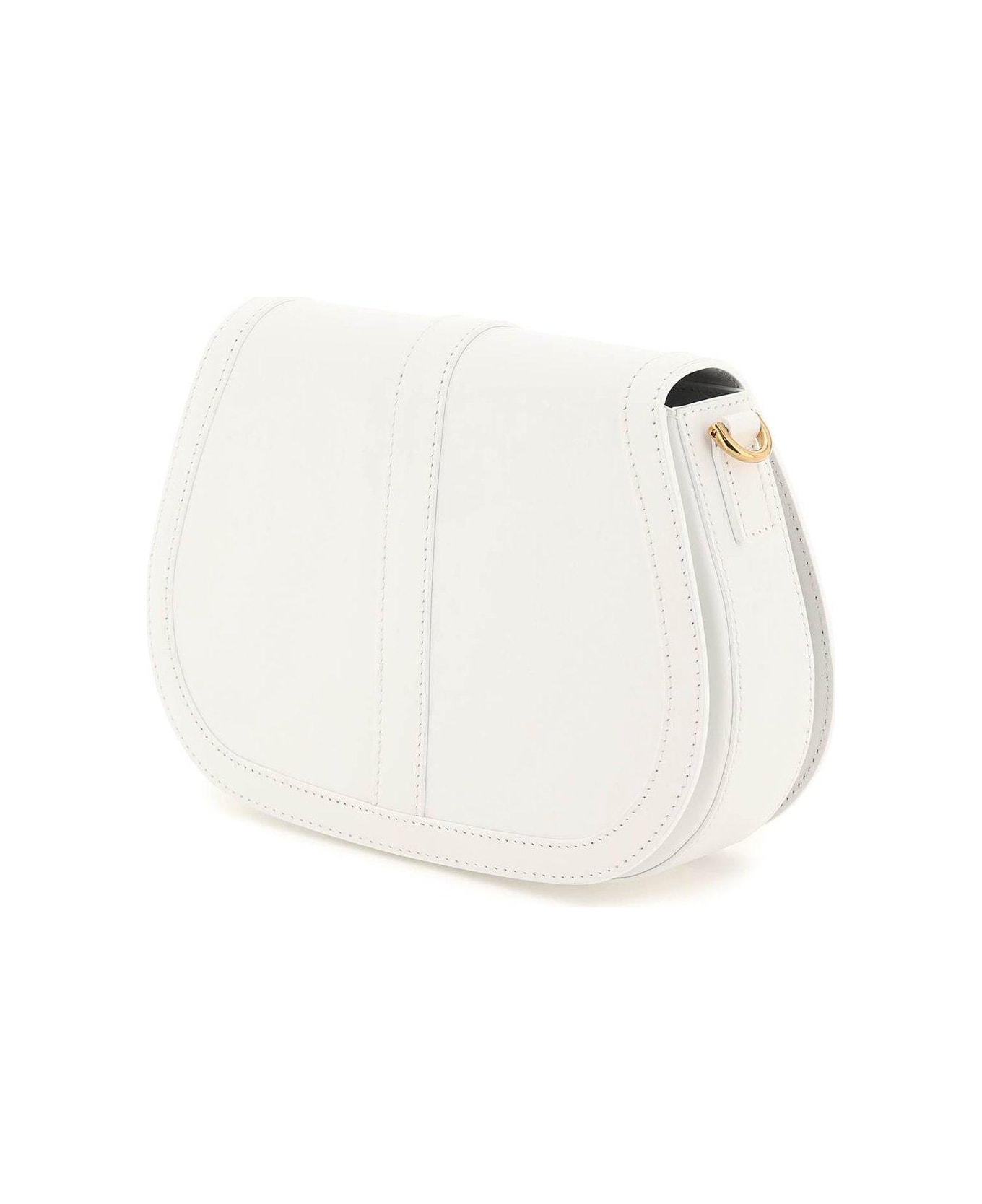 Versace La Greca Foldover Top Shoulder Bag - white