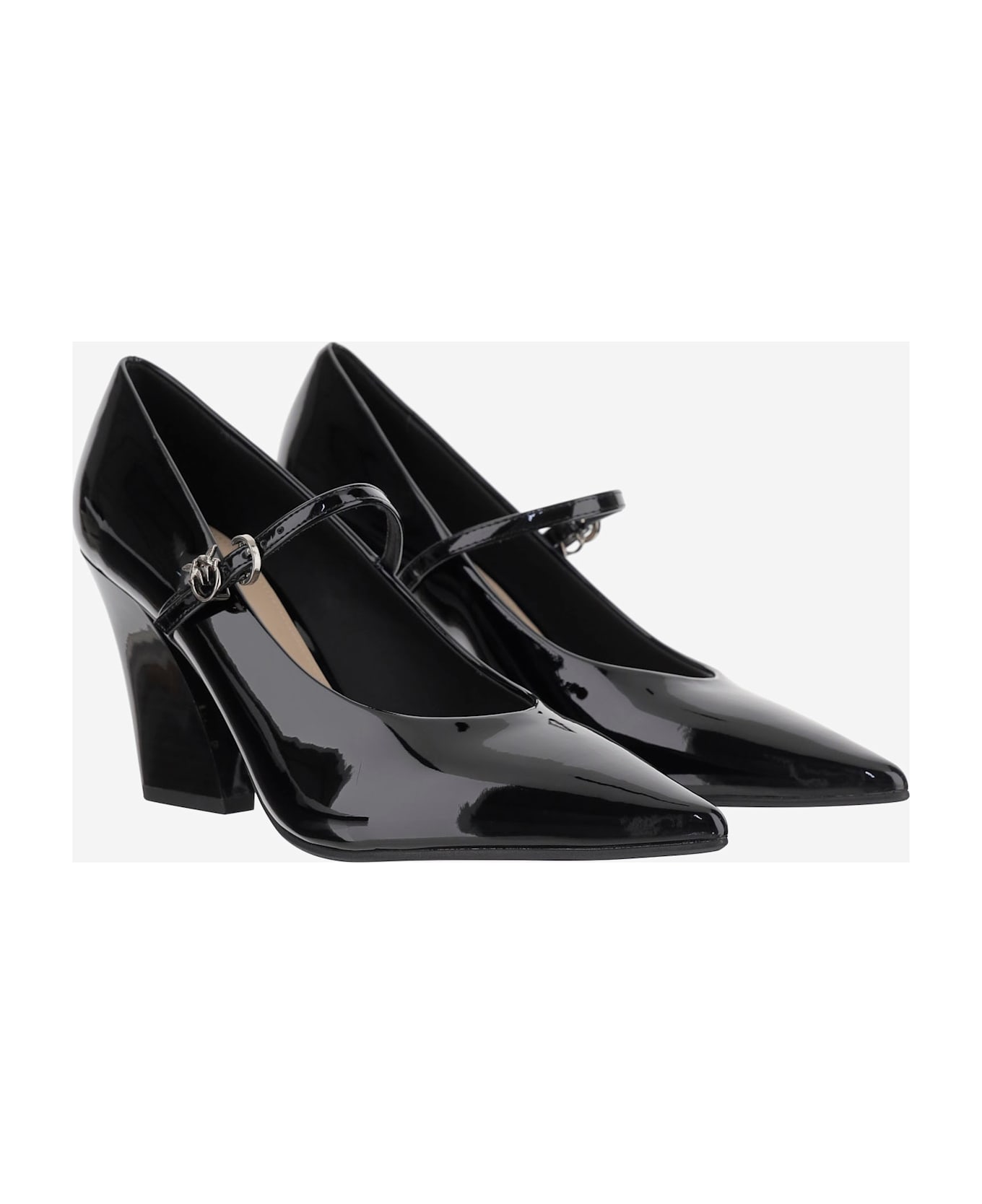 Pinko Glossy Leather Pumps - Black