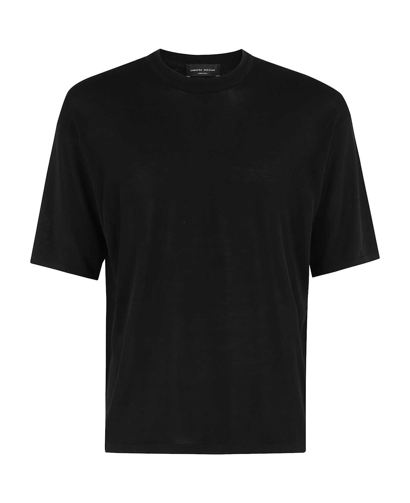 Roberto Collina Girocollo Mc Comfy Fit - Nero