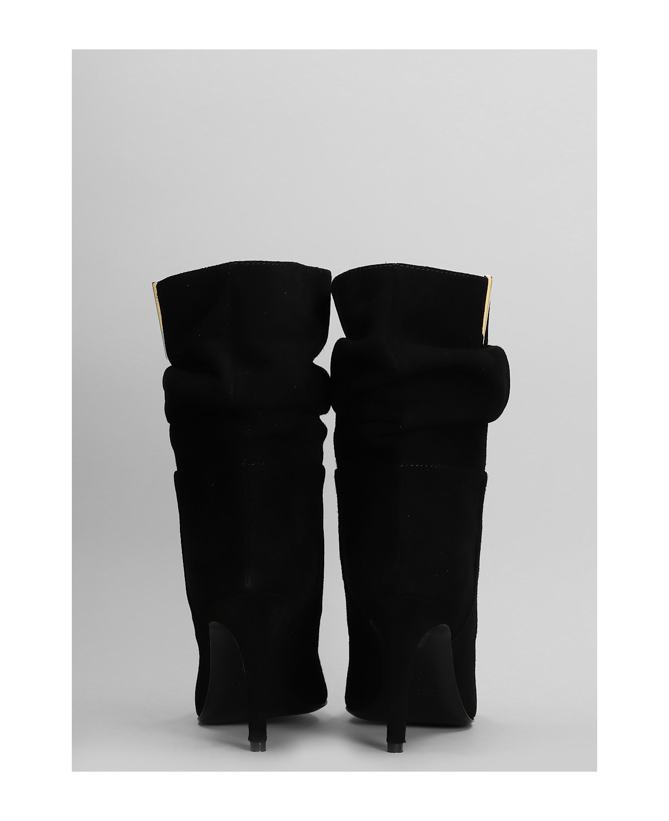 Via Roma 15 High Heels Ankle Boots In Black Suede - black