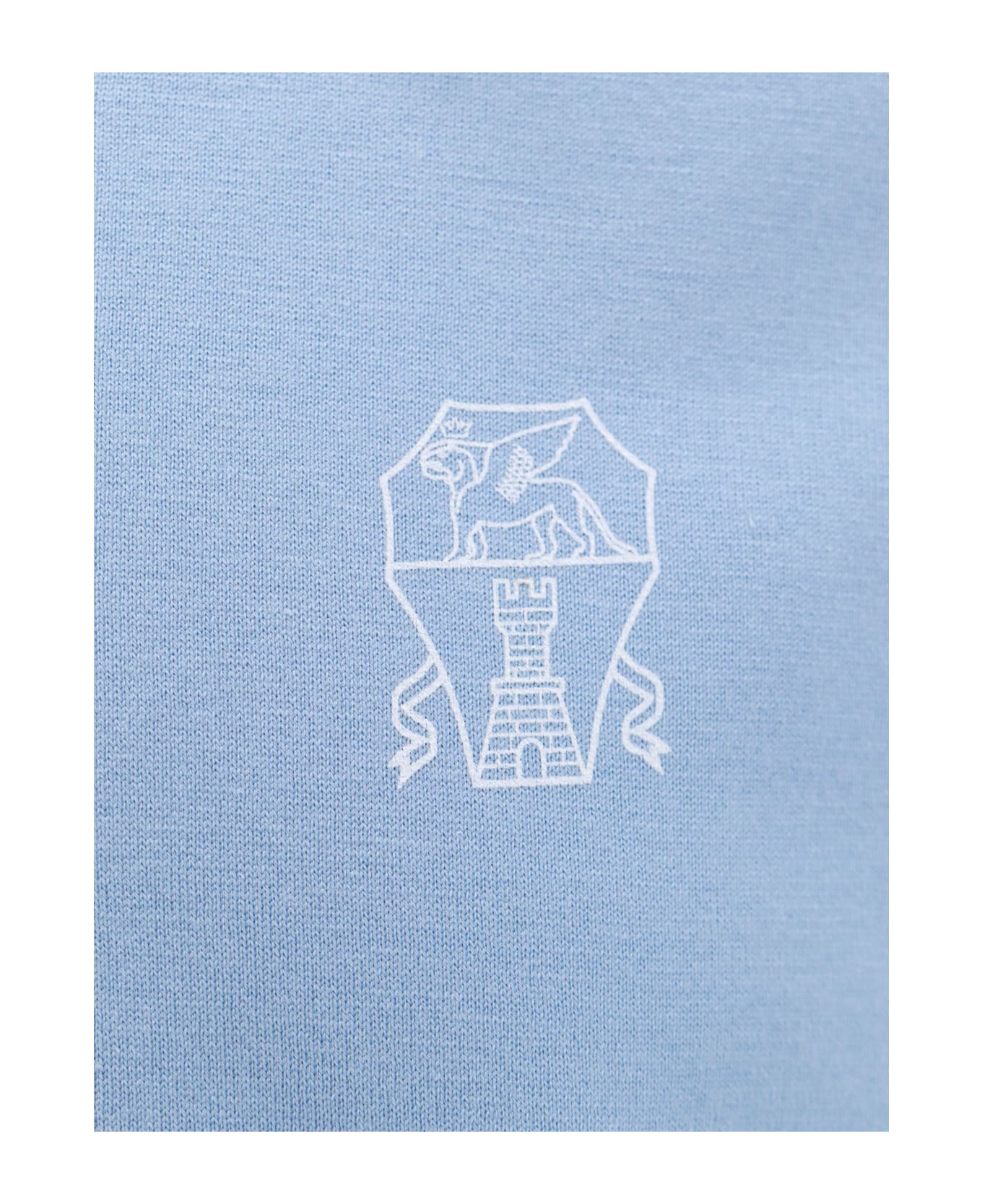 Brunello Cucinelli Cotton T-shirt With Logo Print - Blue