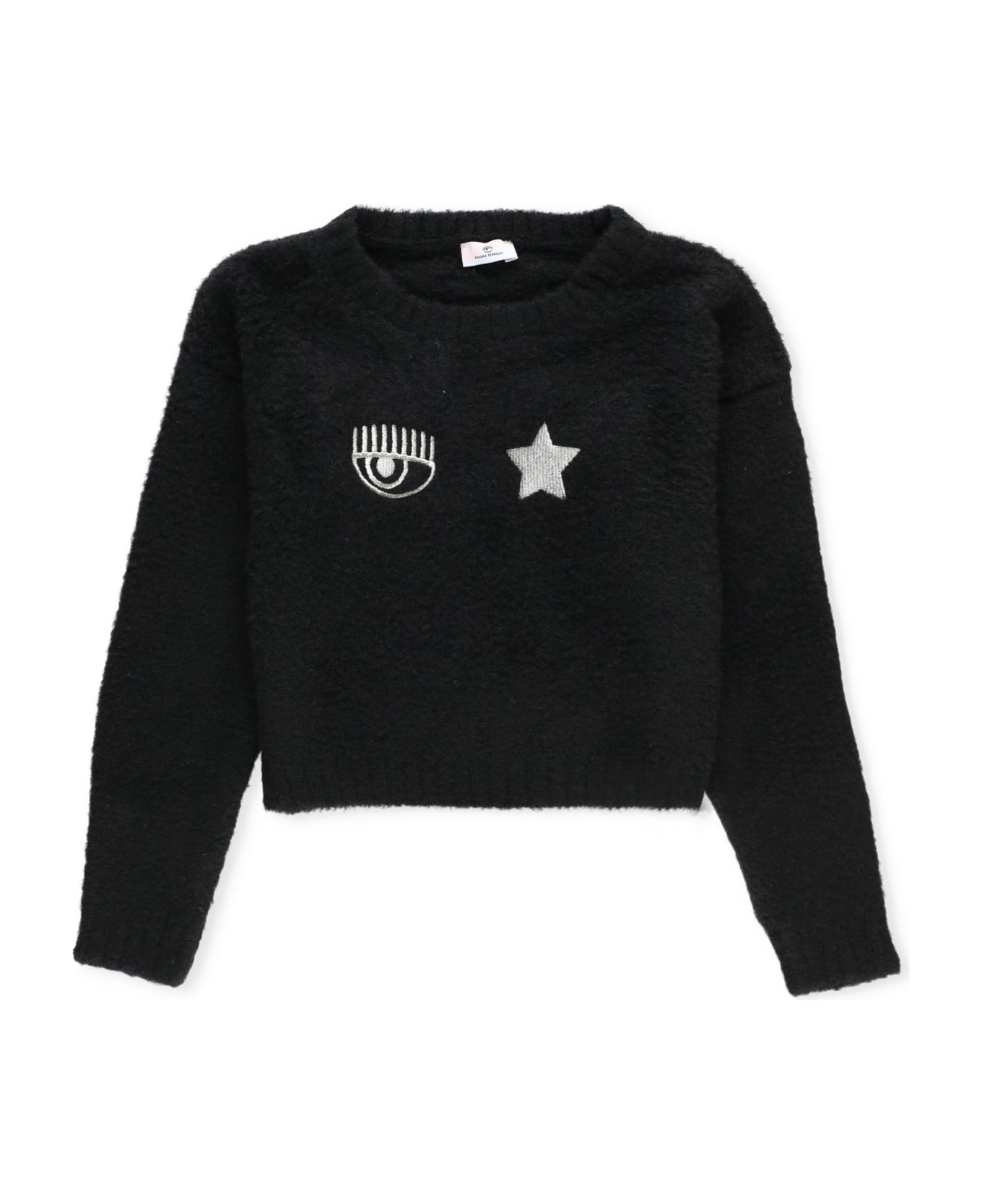 Chiara Ferragni Sweater With Logo - Black ニットウェア＆スウェットシャツ