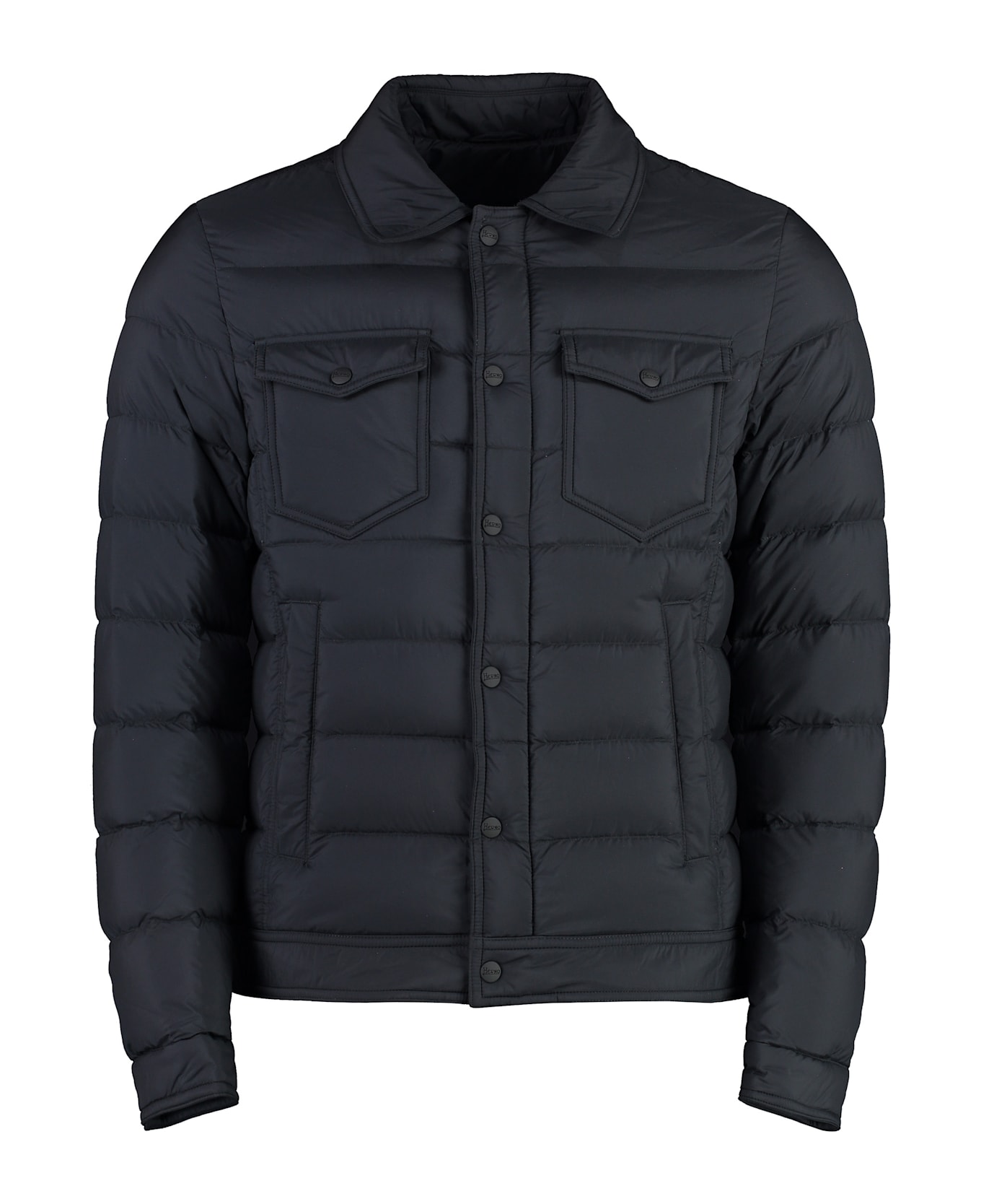 Herno Padded Jacket With Snaps - BLACK