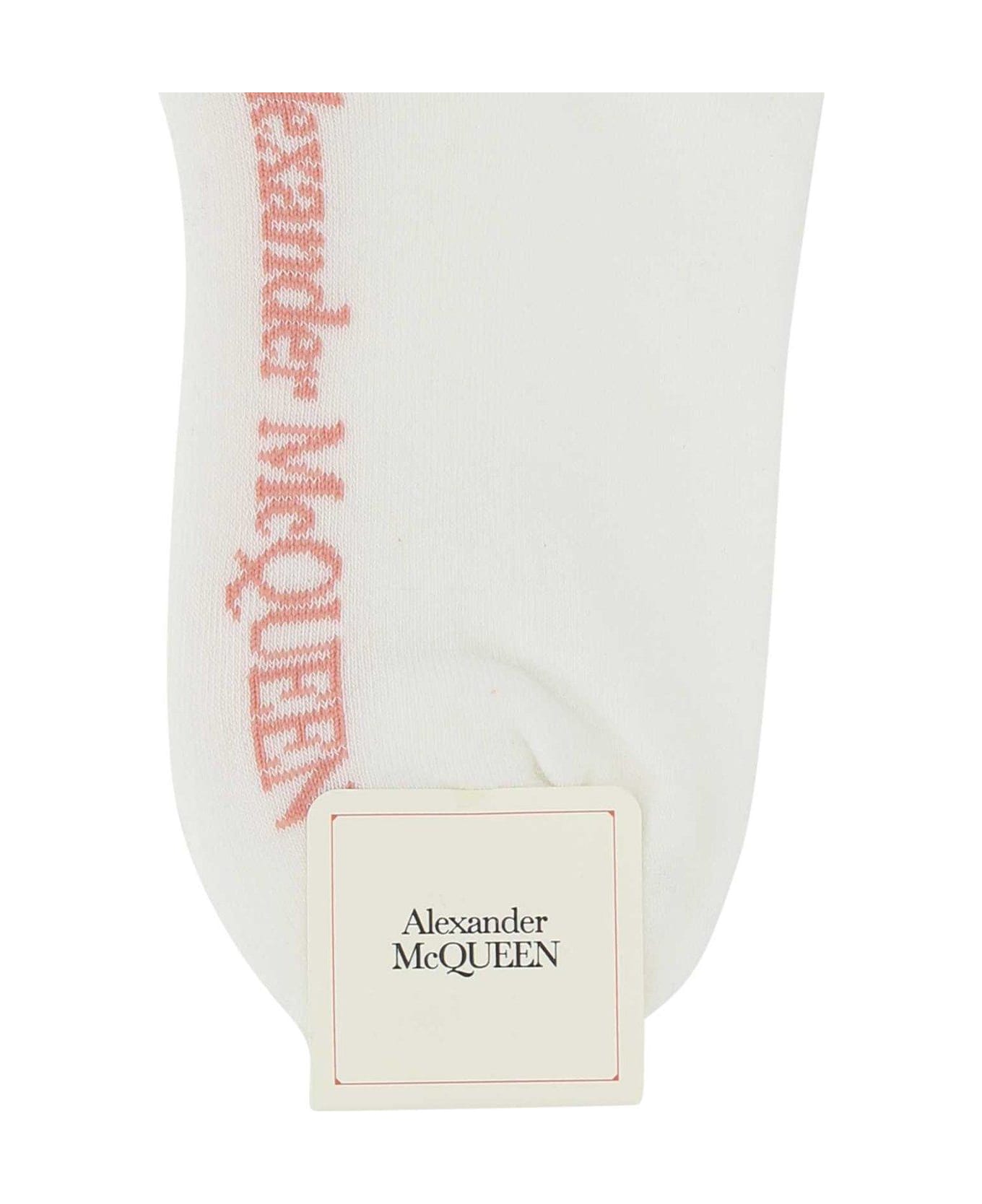 Alexander McQueen Skull Logo Intarsia Socks - Bianco
