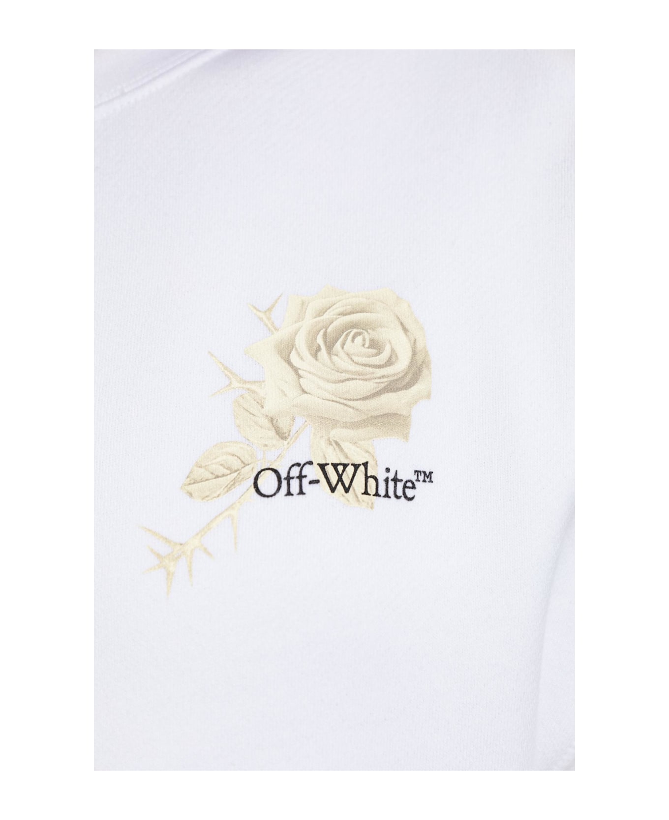 Off-White Cropped Sweatshirt With Print - White