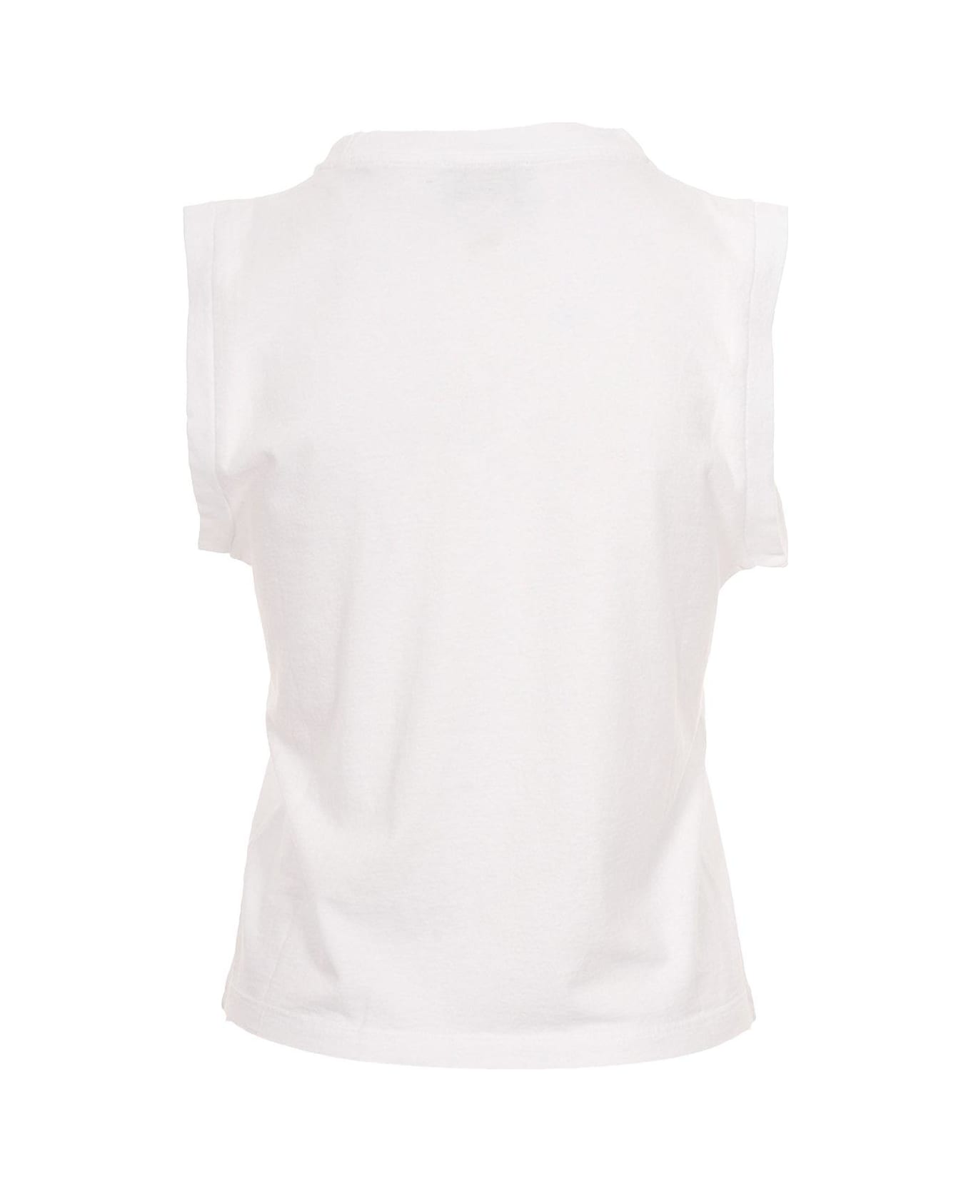 Aries Graphic Printed Sleeveless Vest - White