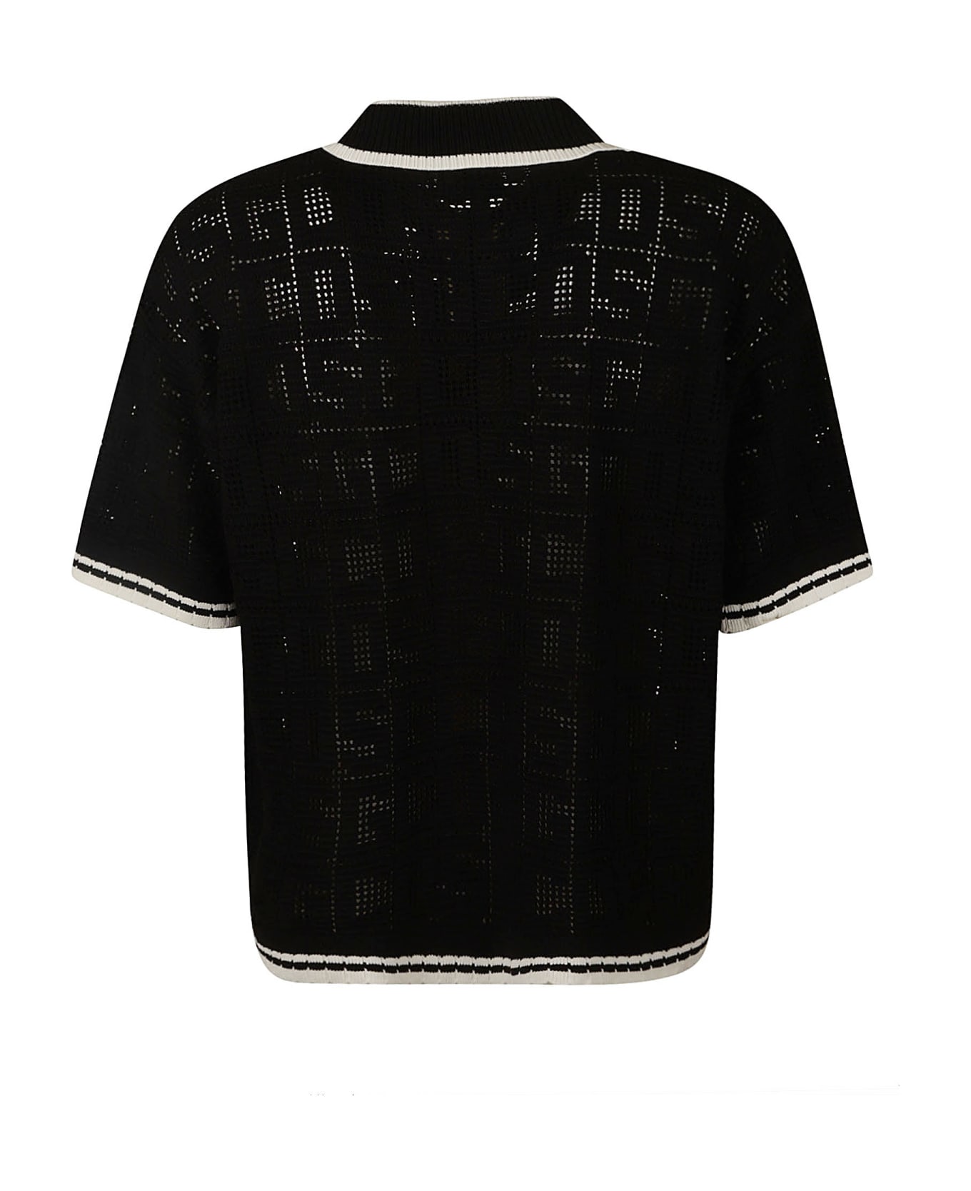 GCDS Monogram Macrame Knit T-shirt - Black