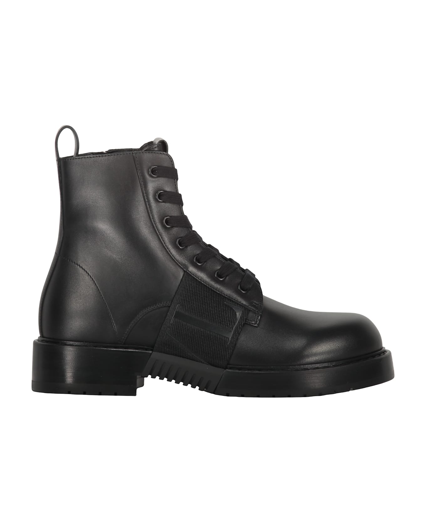 Valentino Garavani Leather Lace-up Boots - black