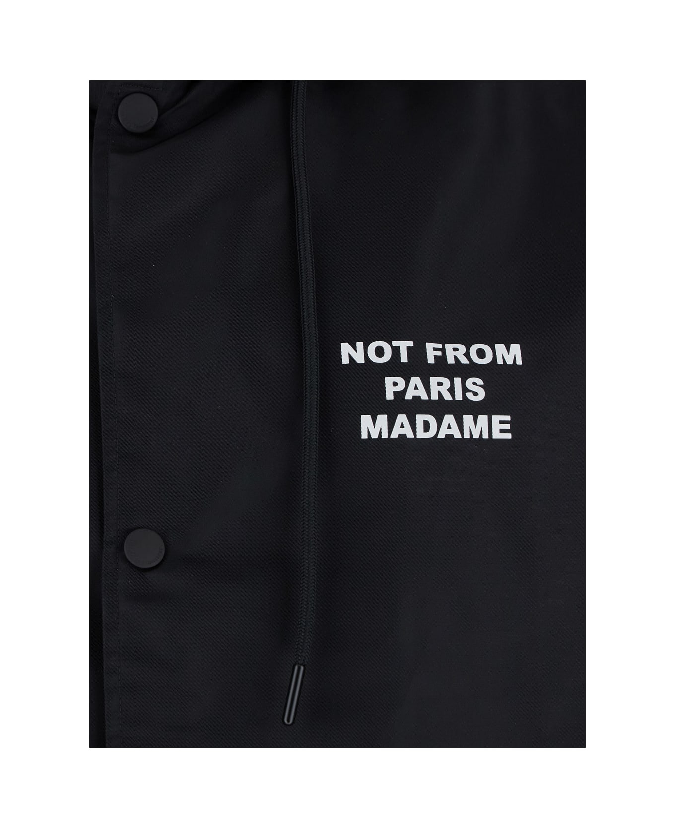 Drôle de Monsieur Black Parka Coat With Logo In Techno Fabric Man - Nero