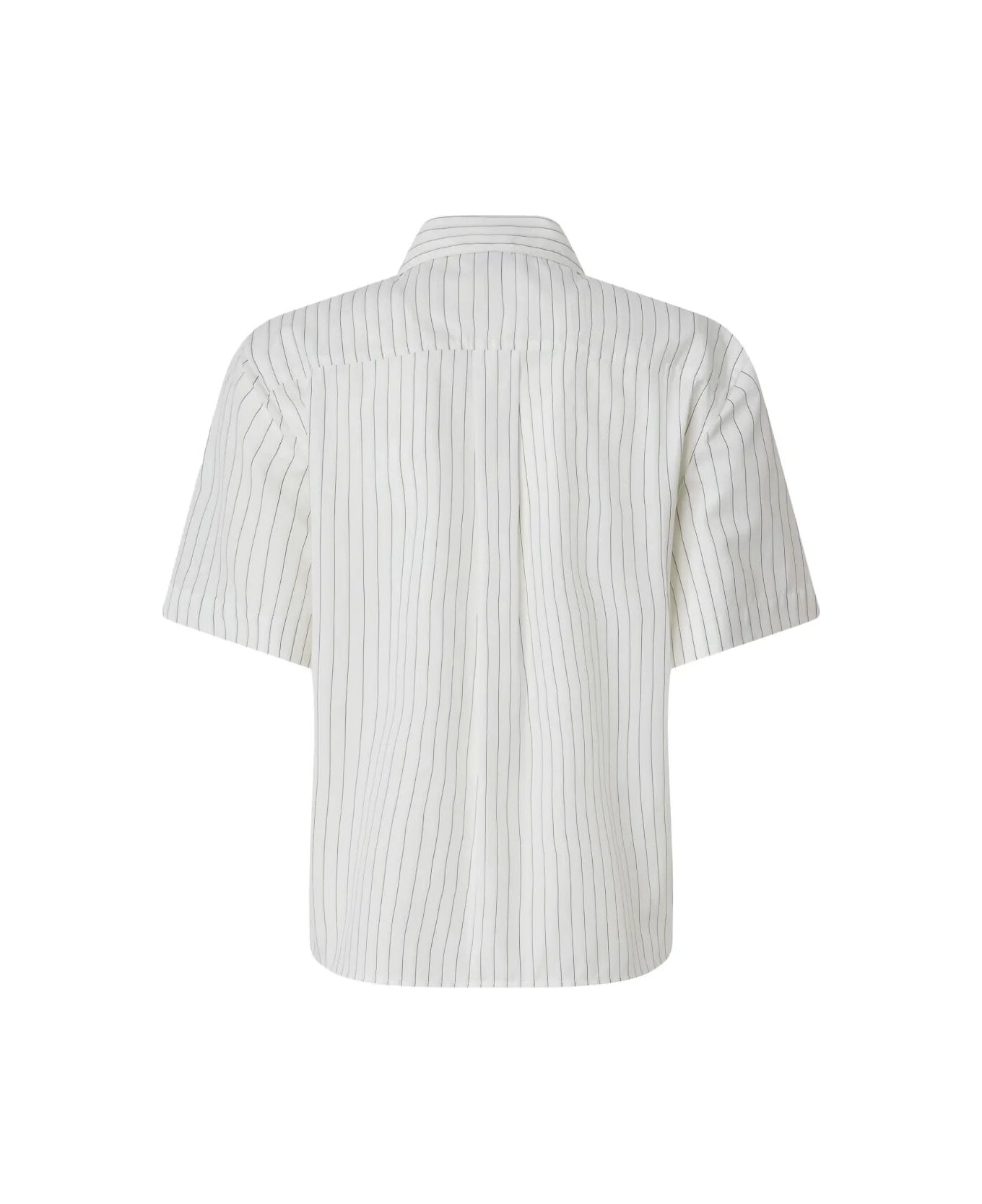 Pinko Innuendo Popeline Shirt - Zpz White Black Beige