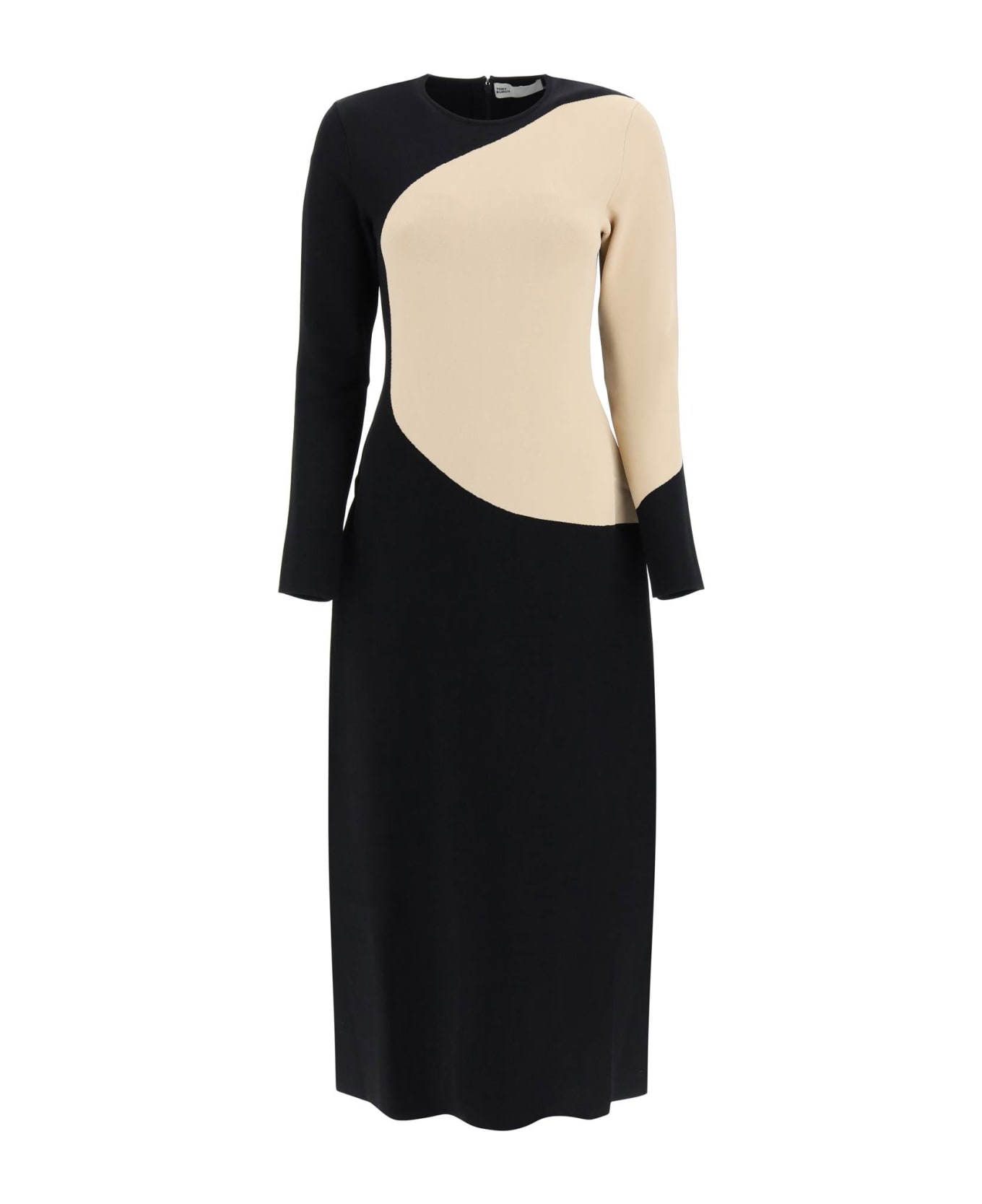 Tory Burch Color-block Knit Dress - BLACK SAND BLUFF (Black)