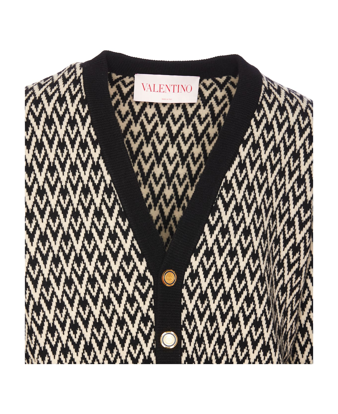 Valentino Garavani Toute La V Motif Cardigan - Black