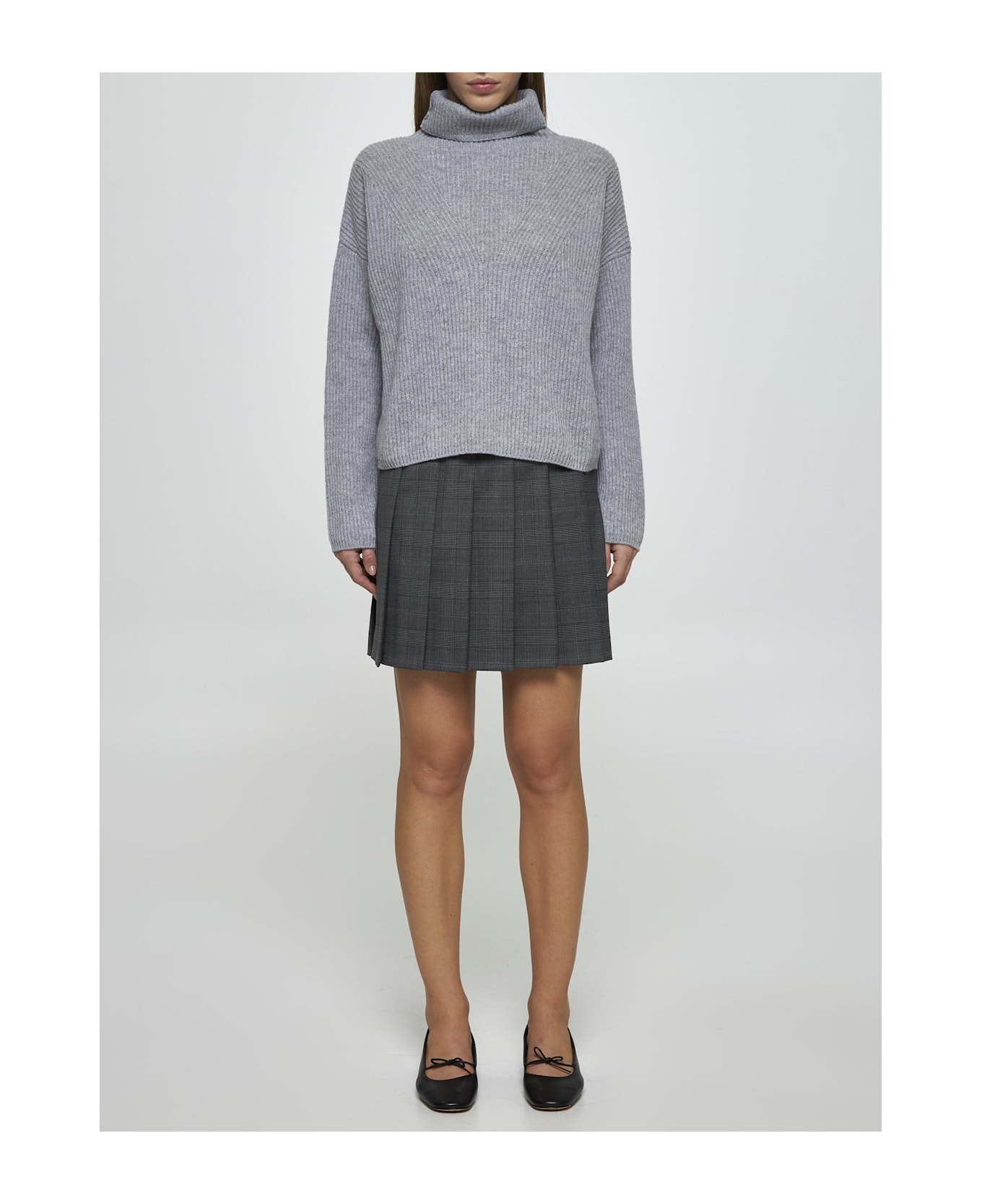 Max Mara Studio 'goliath' Sweater In Cashmere Wool - Light Grey