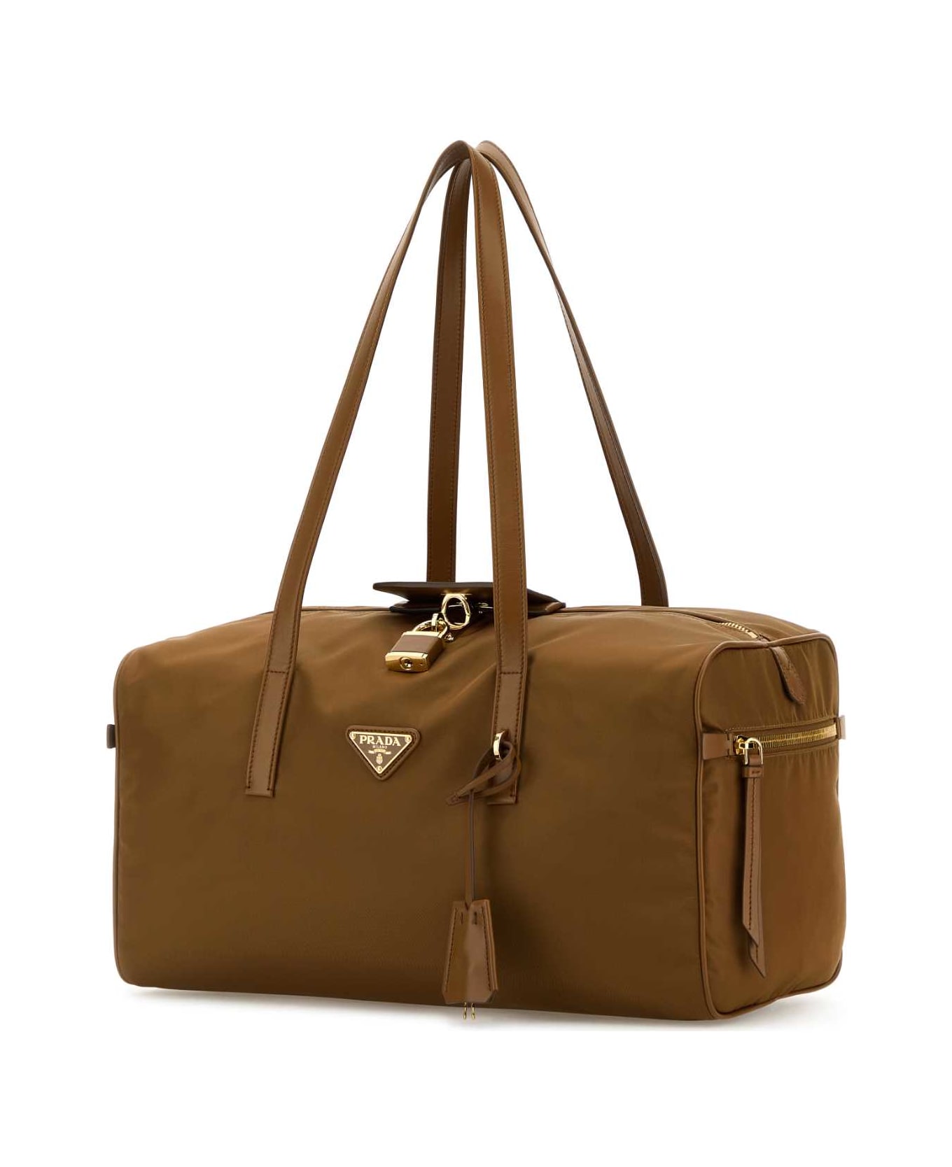 Prada Biscuit Nylon Shopping Bag - BRANDY