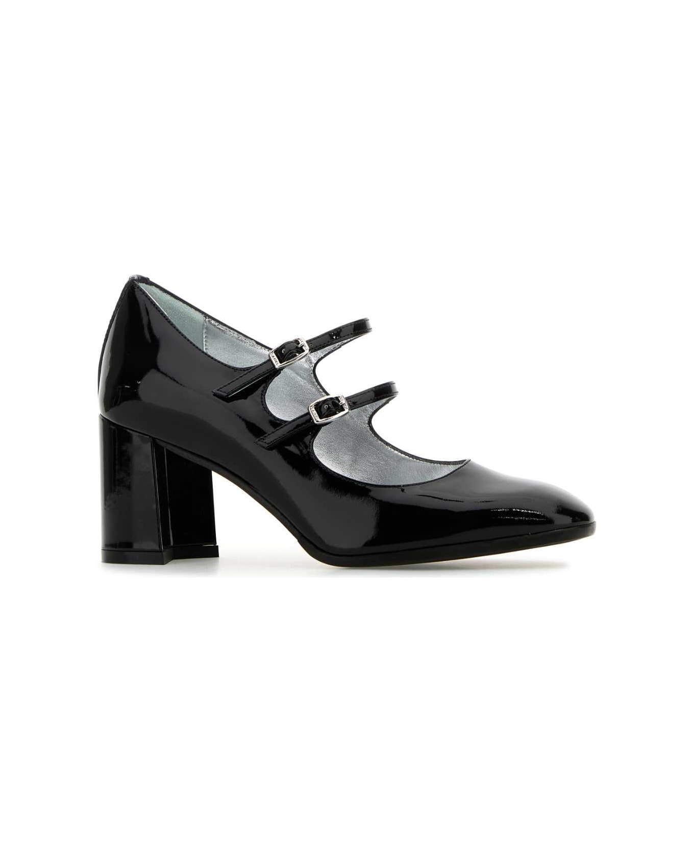 Carel Black Leather Alice Pumps - BLACK