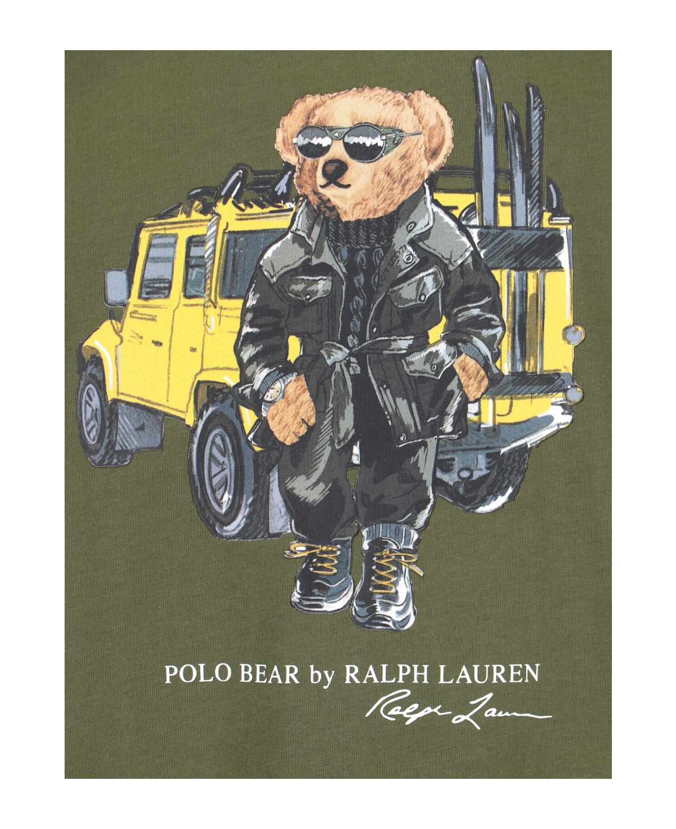 Ralph Lauren 'polo Bear' T-shirt - CR24 NEW OLIVE DEFENDER BEAR