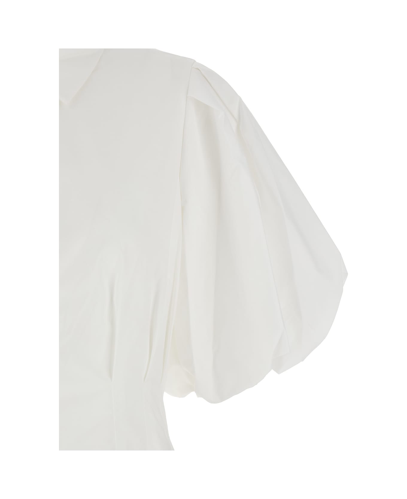 Simkhai 
cleo
 White Dress With Classic Collar And Puffed Skirt In Cotton Blend Woman - White