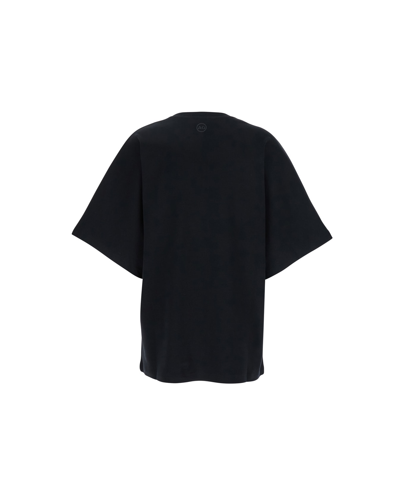 AG Jeans Black Crewneck T-shirt With Logo Printed On The Back In Cotton Woman - Black