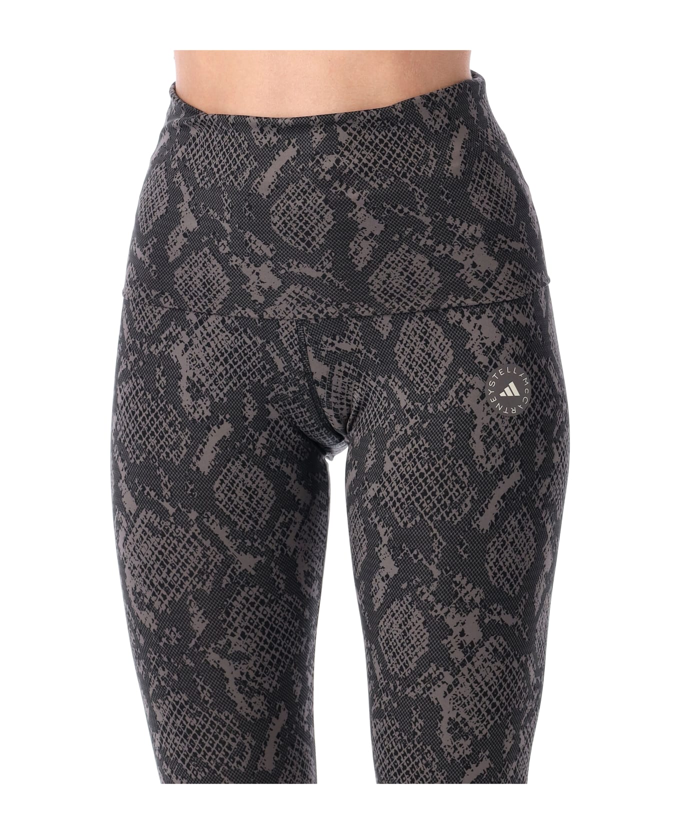 Adidas by Stella McCartney Python Print Rolltop Leggings - CHARCOAL