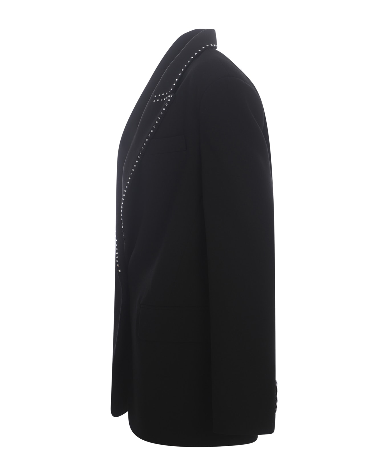 Forte_Forte Jacket Forte Forte "strass" In Wool And Viscose Twill - Nero