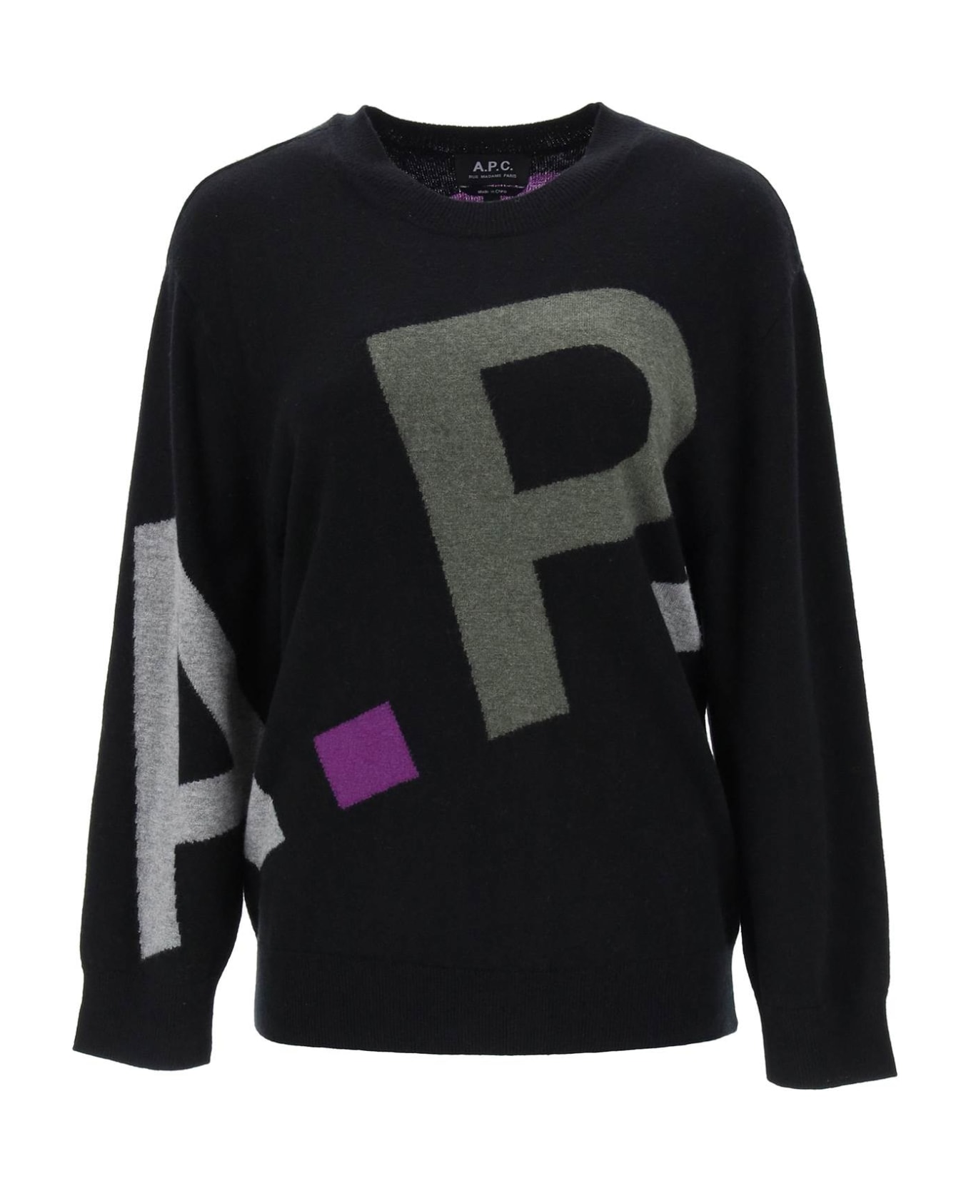 A.P.C. Logo All Over F Sweater - BLACK