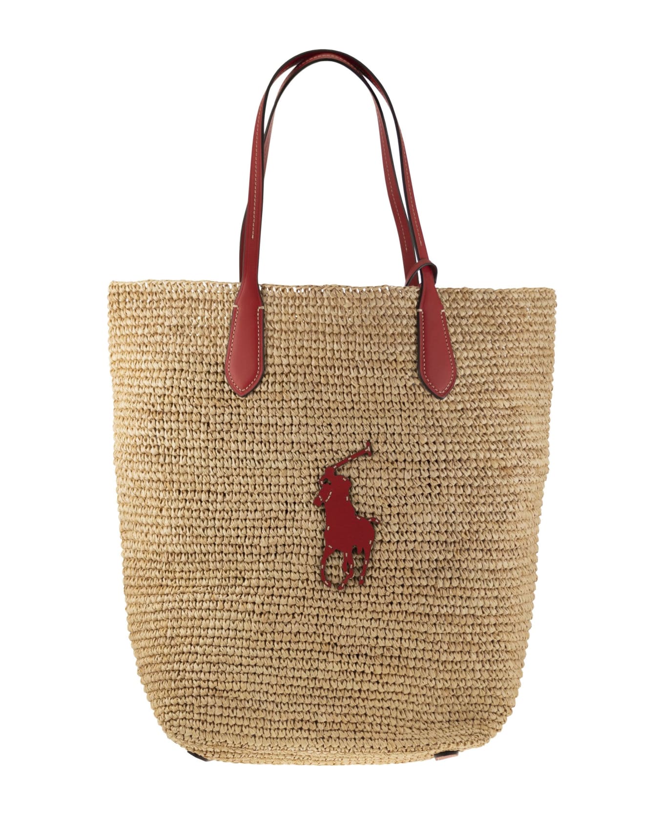 Polo Ralph Lauren Big Pony Canvas Tote - Red/natural